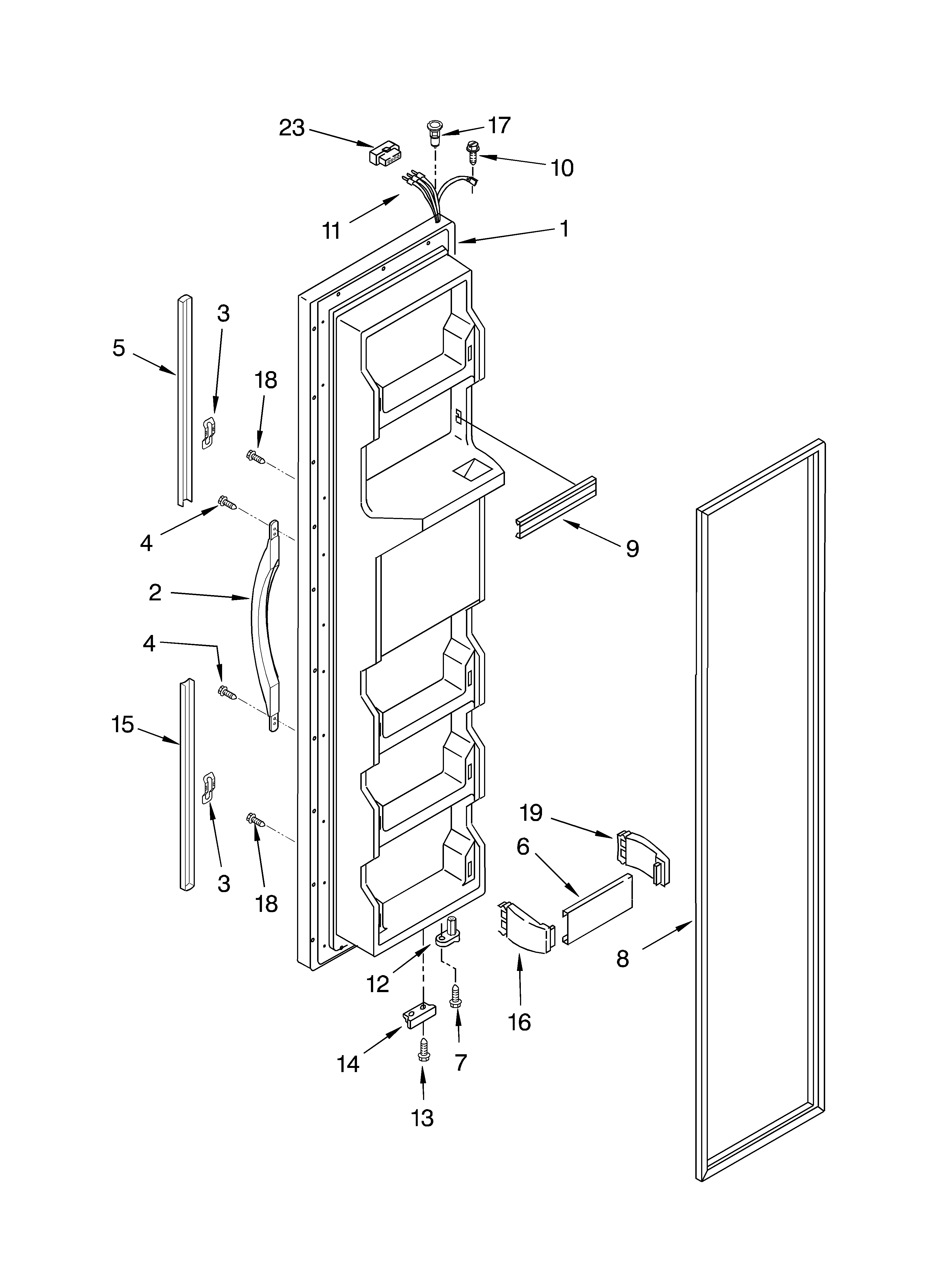 Whirlpool ED2GTQXKT04 freezer door diagram