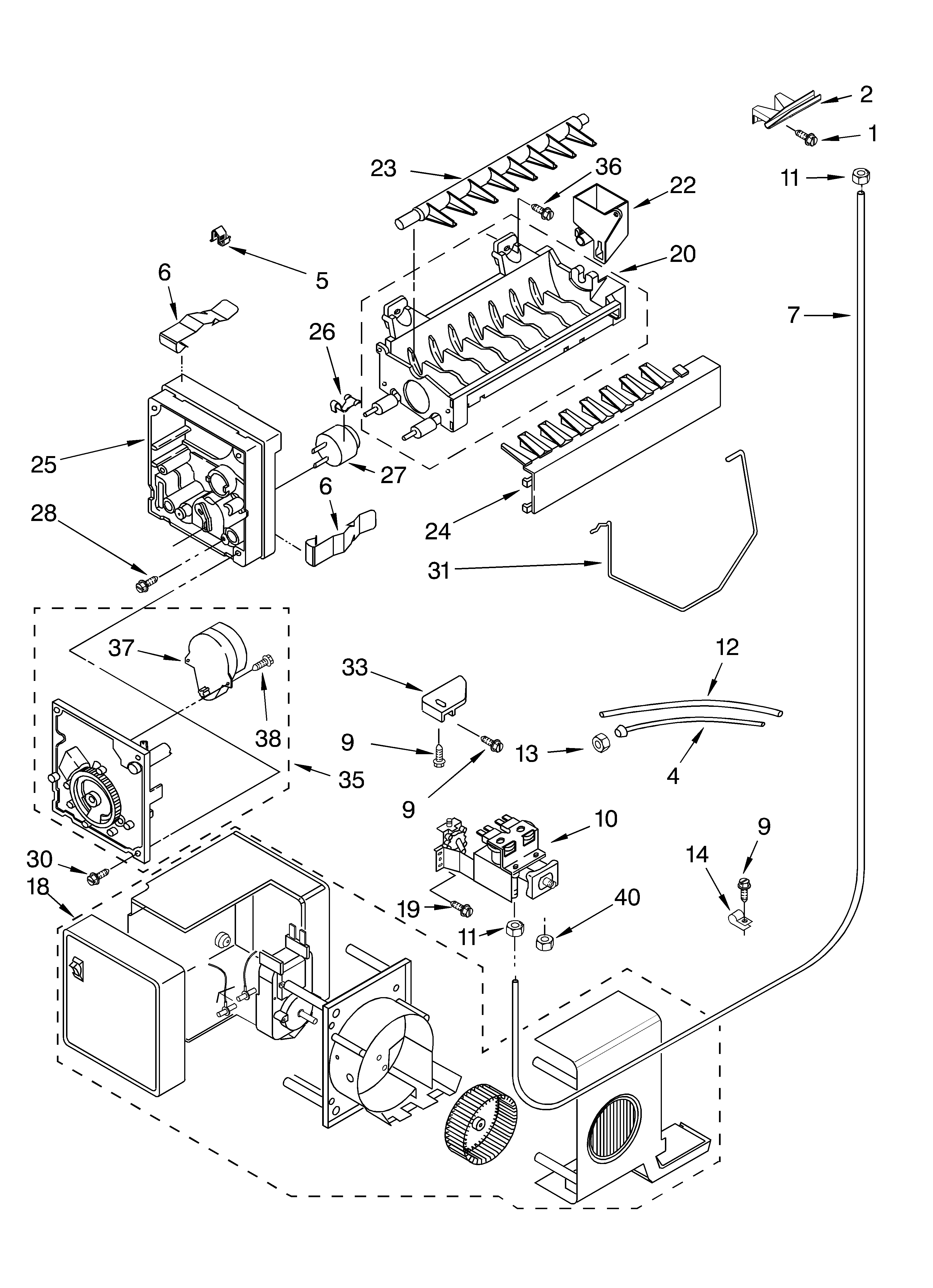 Whirlpool GD5NHGXLQ01 ice maker/optional diagram