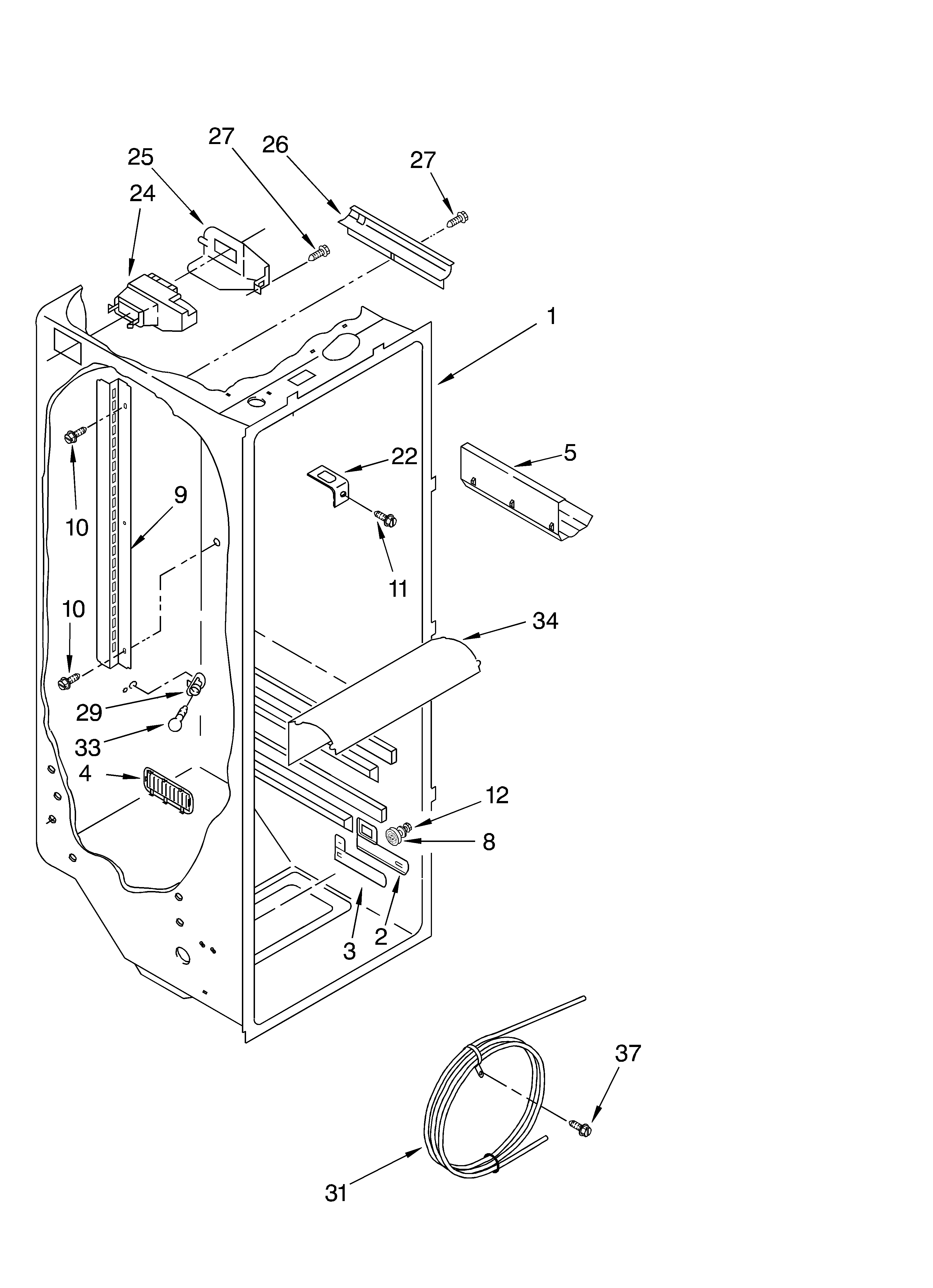 Whirlpool GD5THGXKS02 refrigerator liner diagram