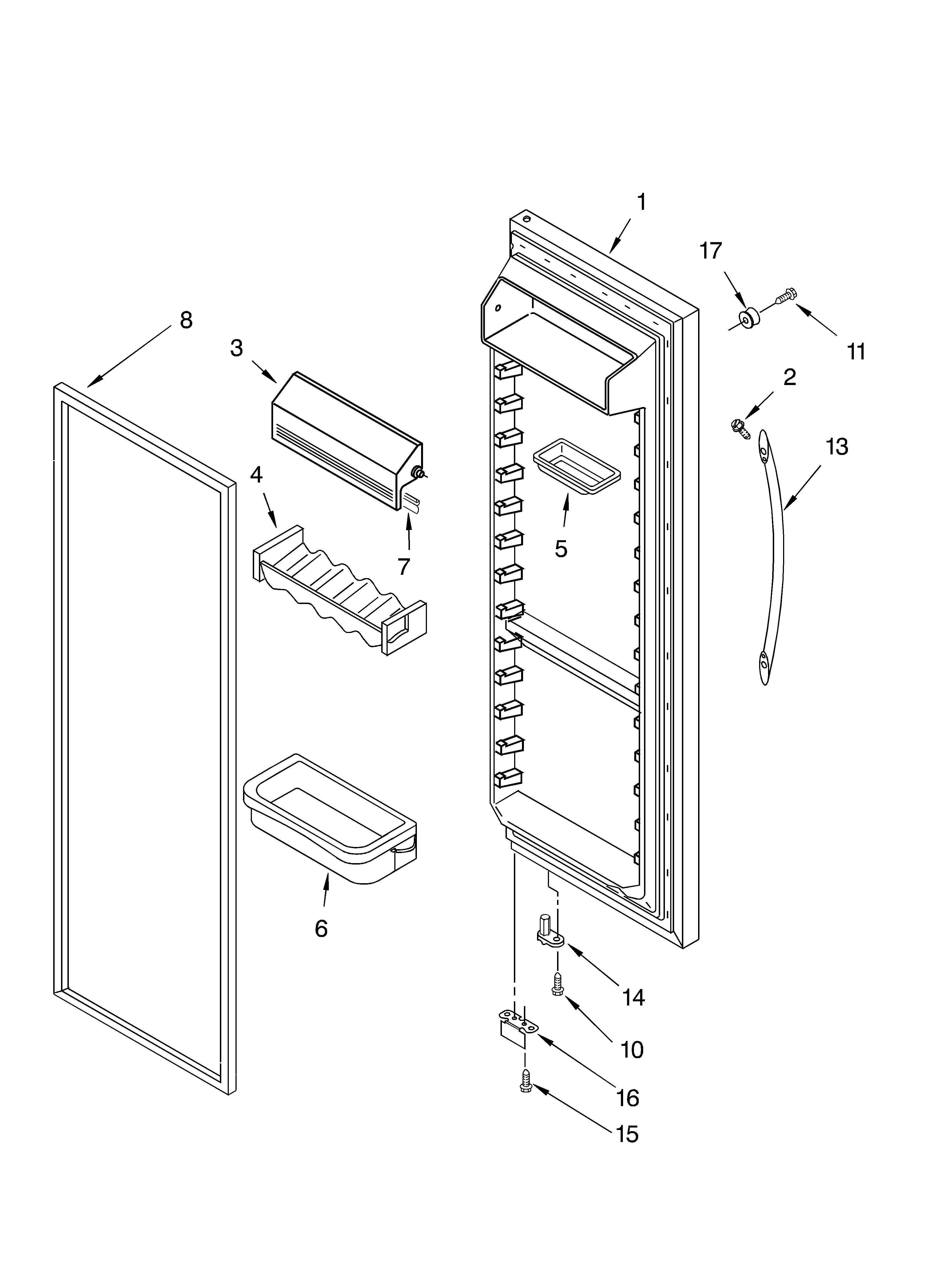 KitchenAid KSRK22ILWH02 refrigerator door diagram