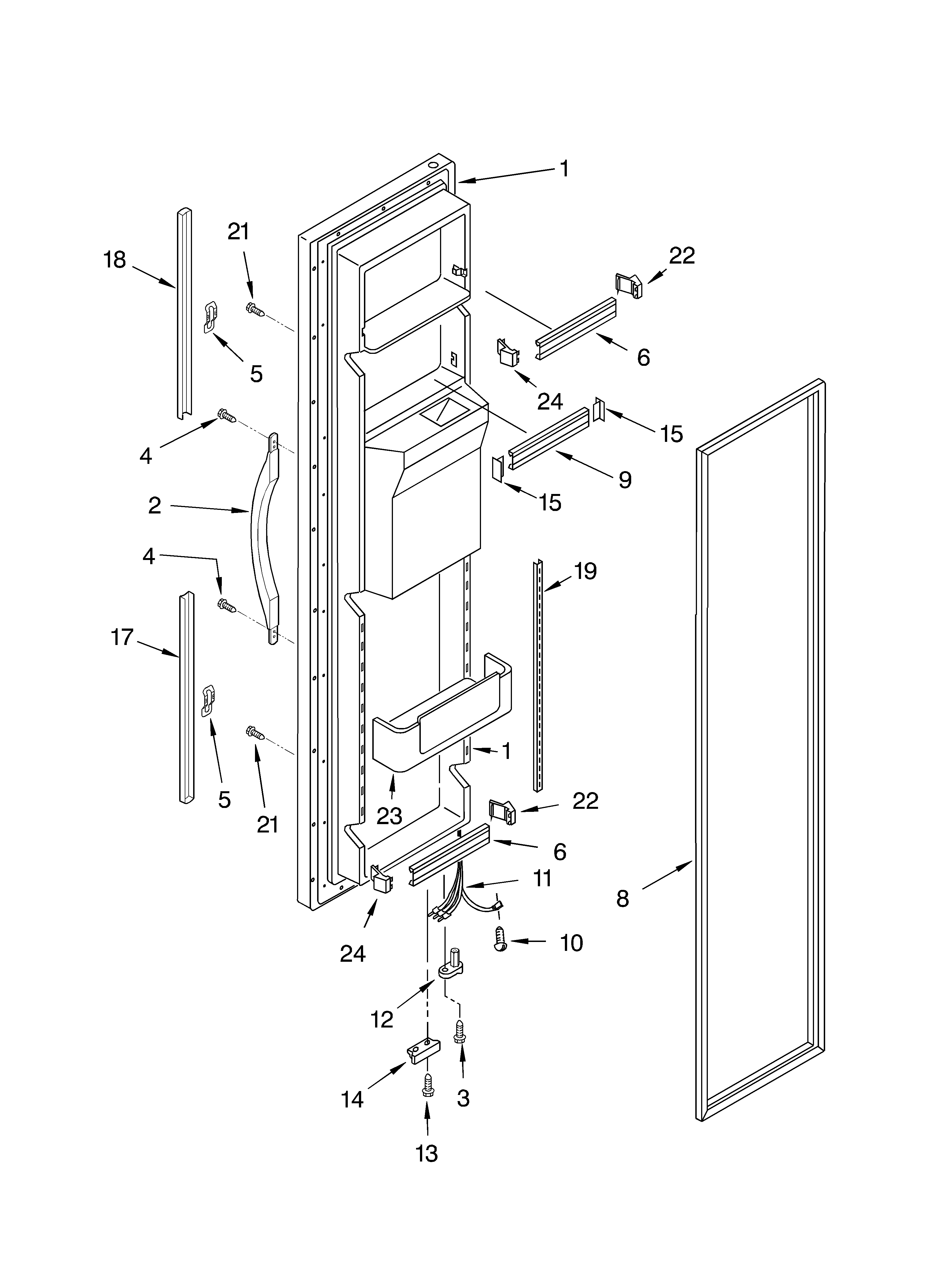 Whirlpool GC5SHGXLT00 freezer door diagram