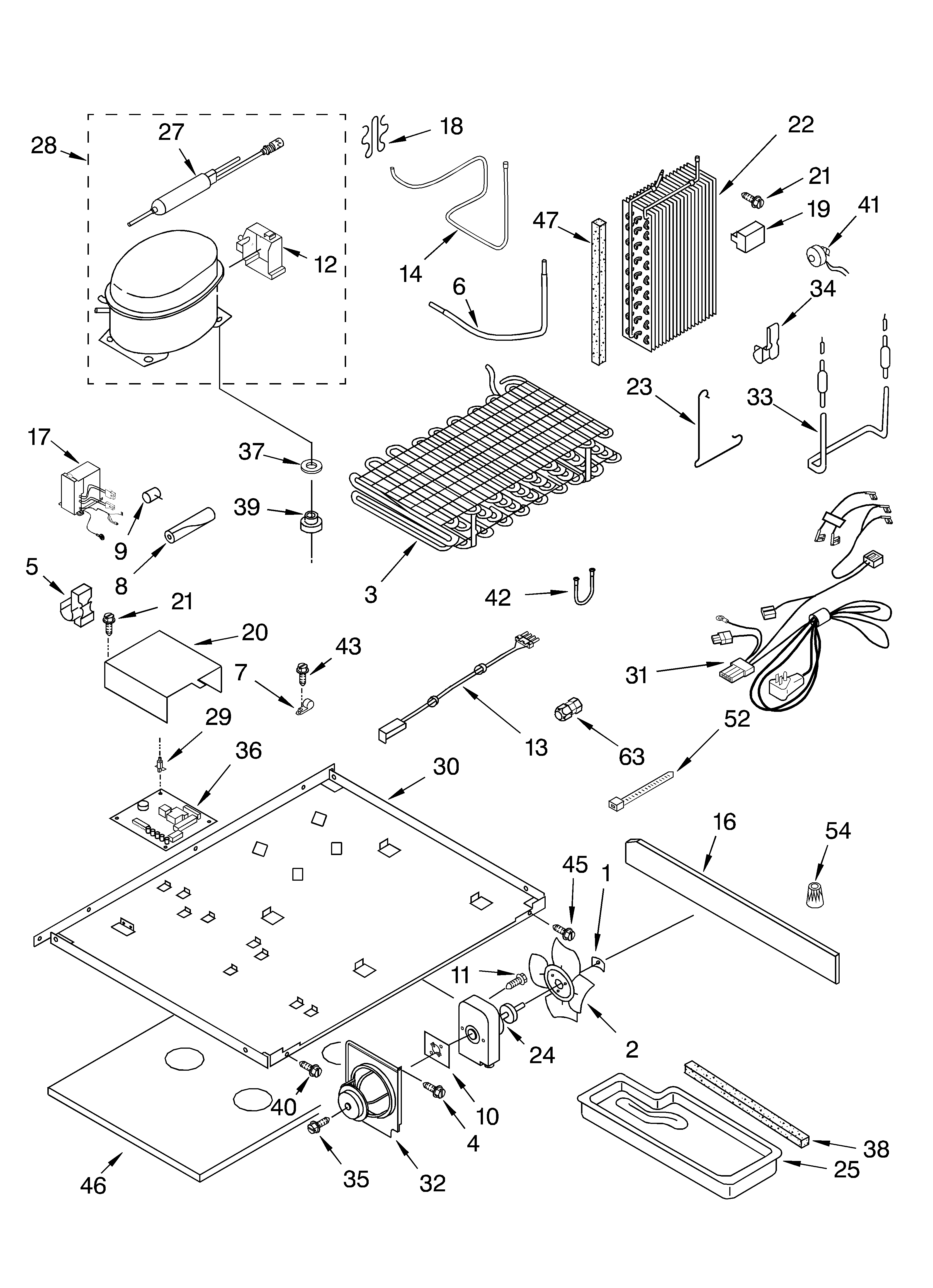 KitchenAid KSFS25FKBL01 unit diagram