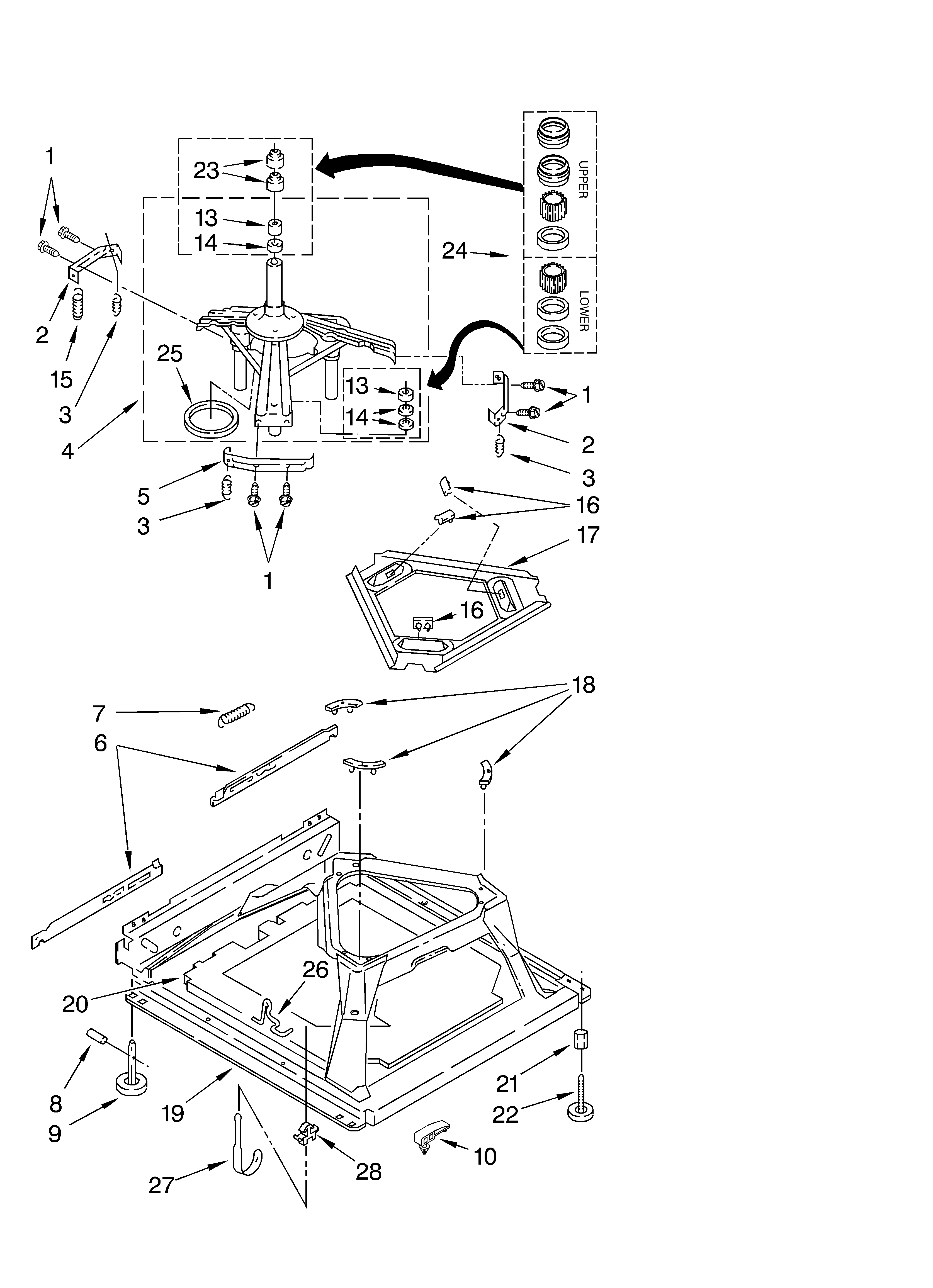 Whirlpool GSX9885JQ0 machine base diagram