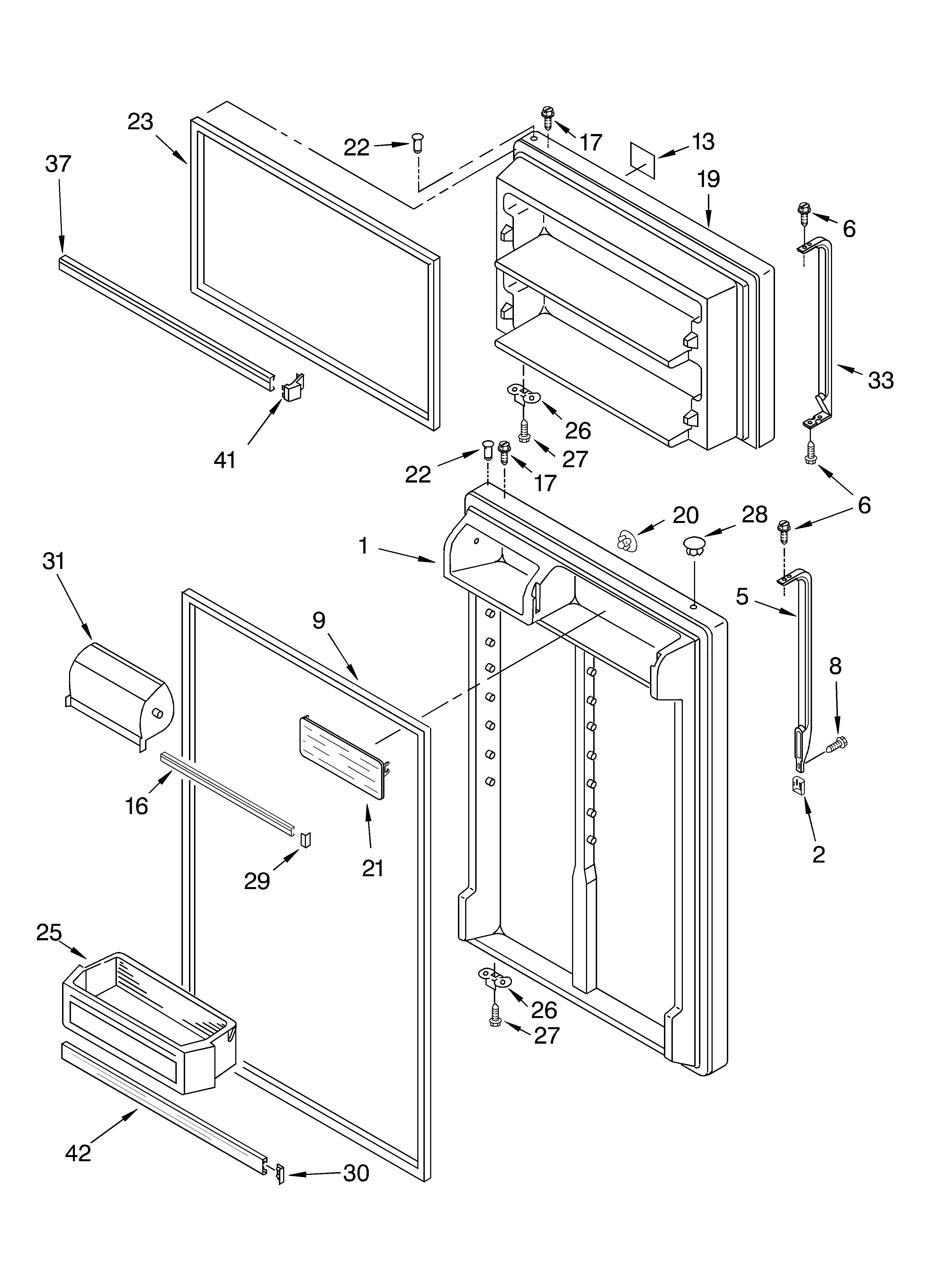 Whirlpool ET1RHMXKQ02 door diagram