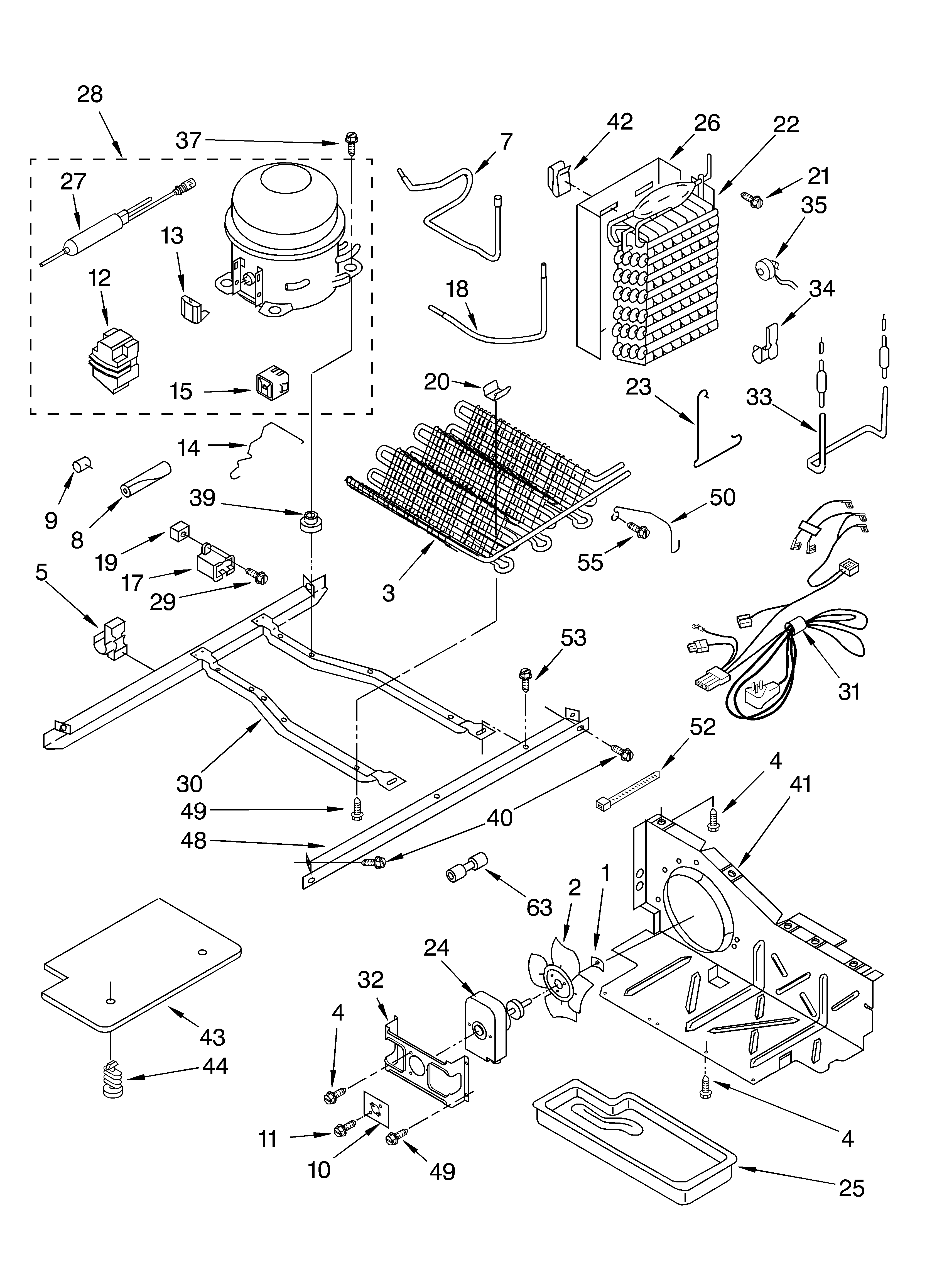 KitchenAid KSRG25FKBT04 unit diagram