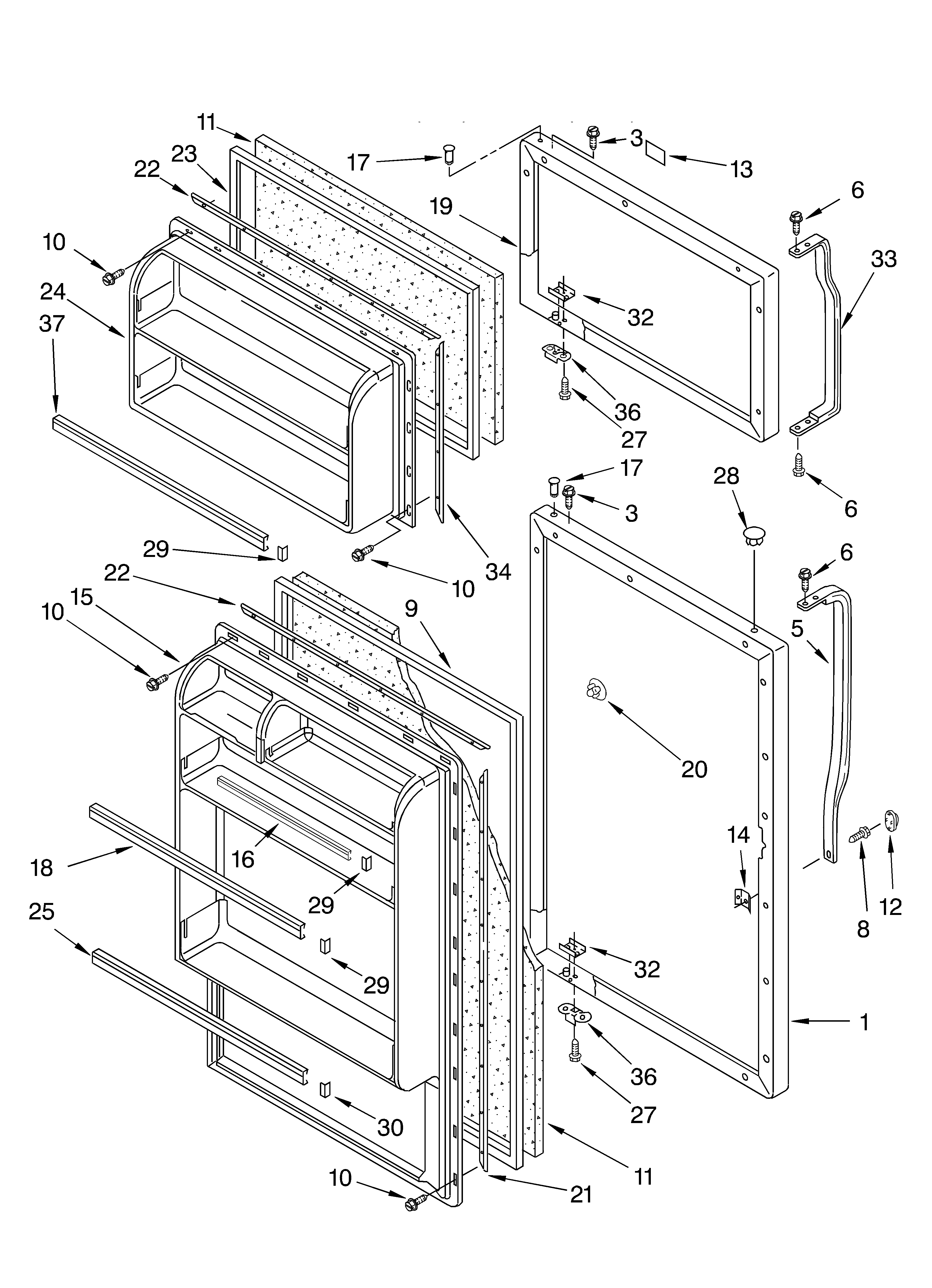 Roper RT14DKYKQ01 door diagram