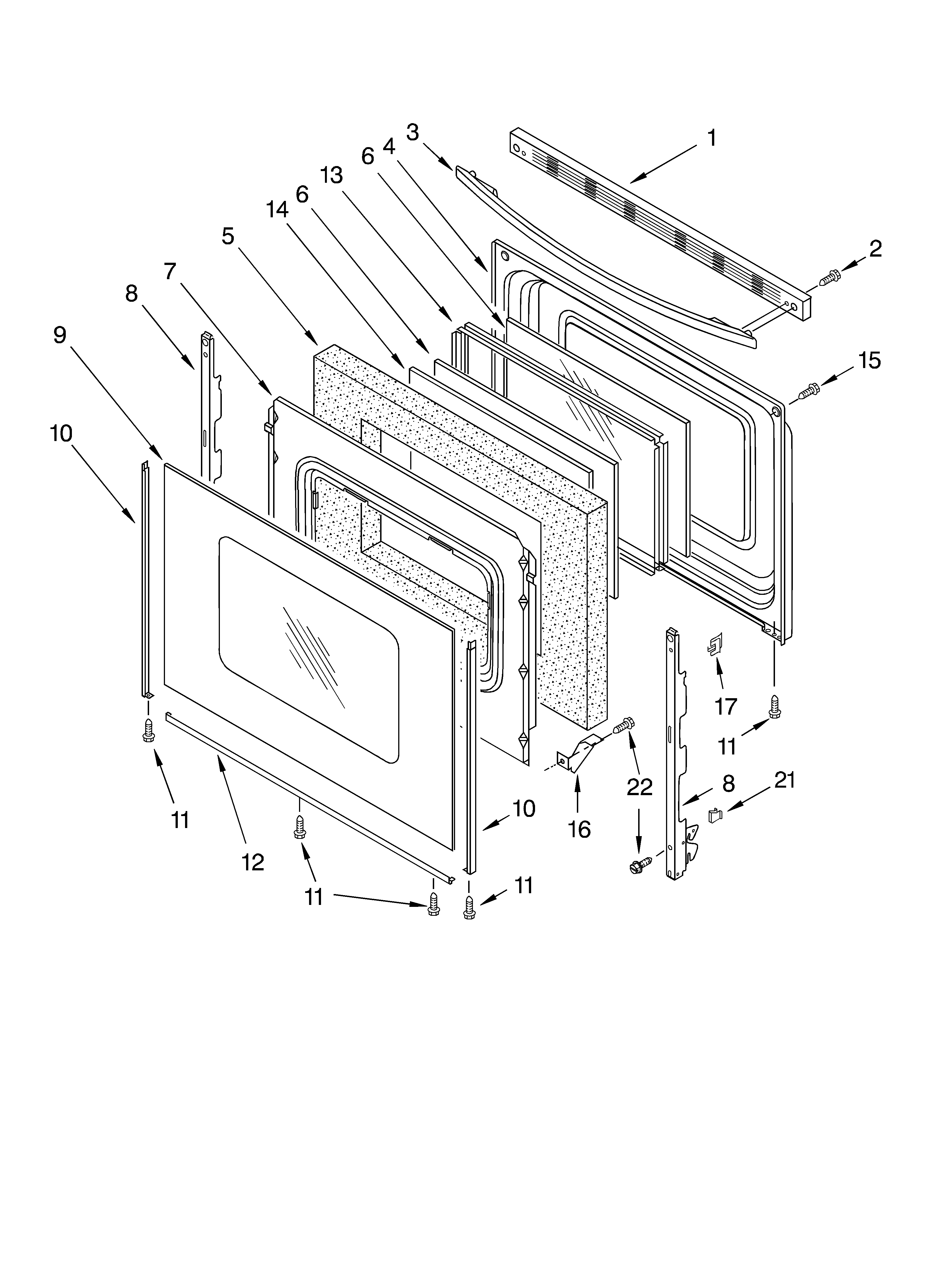 Whirlpool RF366LXKT0 door diagram