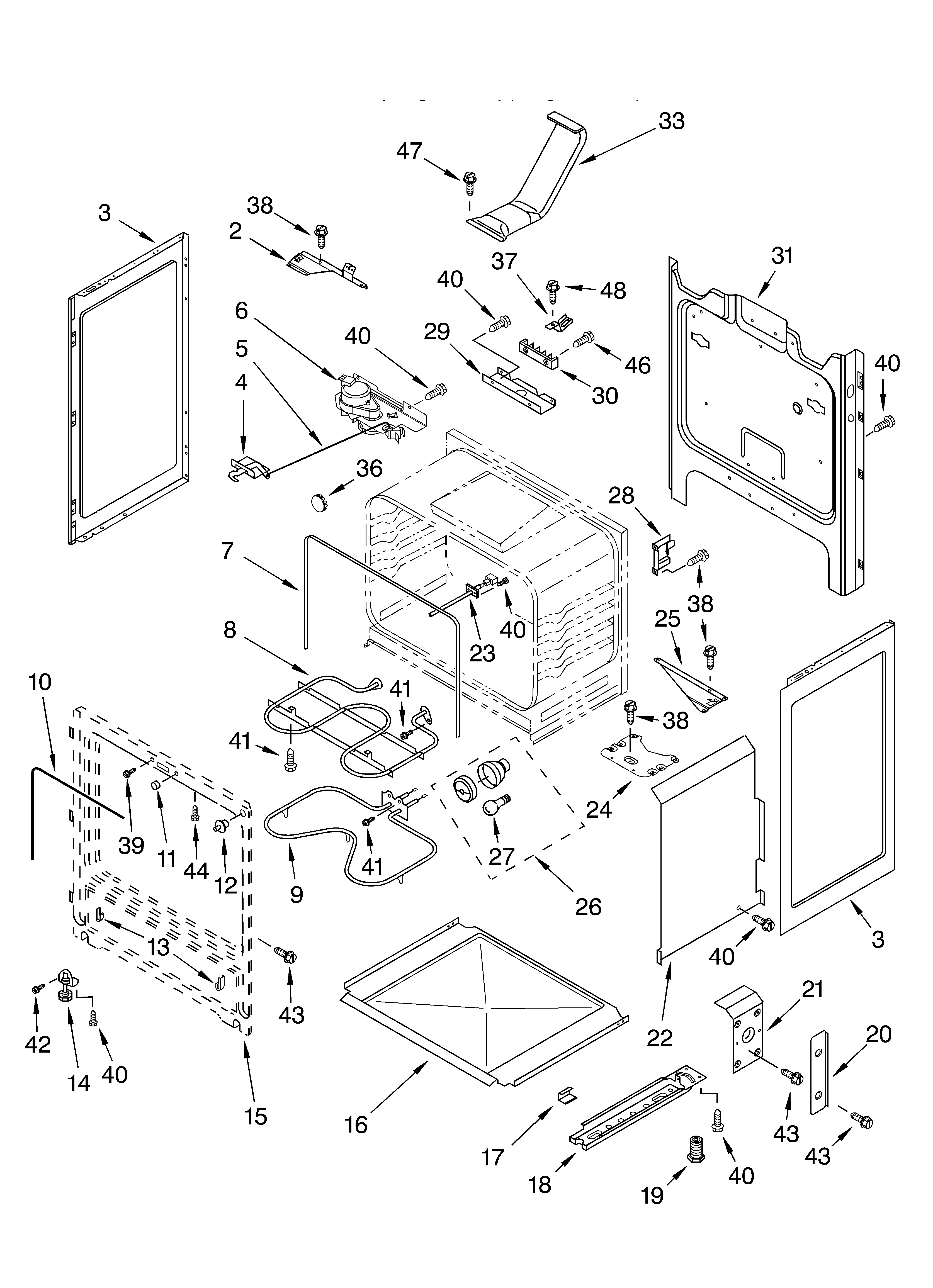 Whirlpool RF361PXKT1 chassis diagram