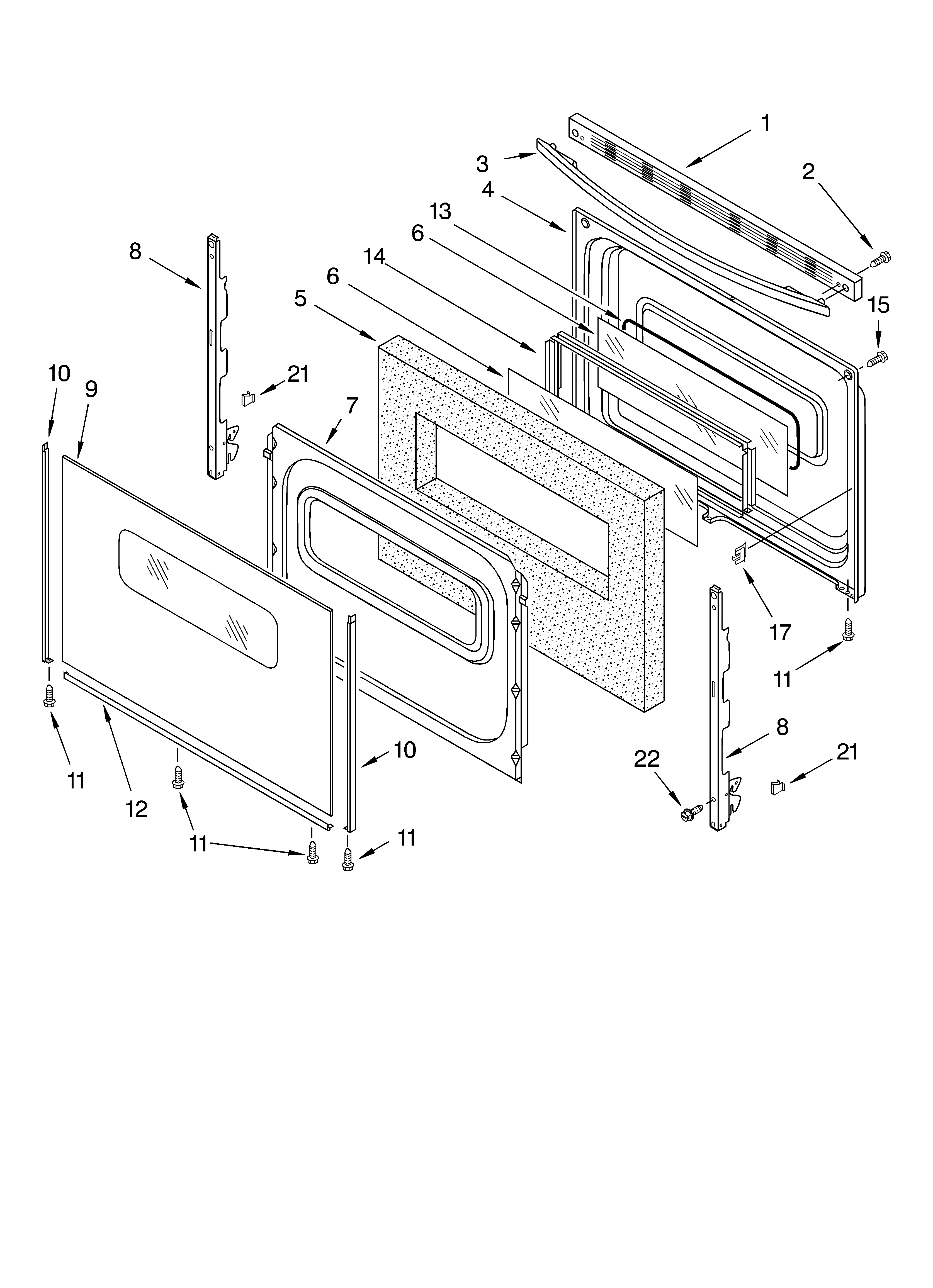 Whirlpool RF361PXKT1 door/optional diagram