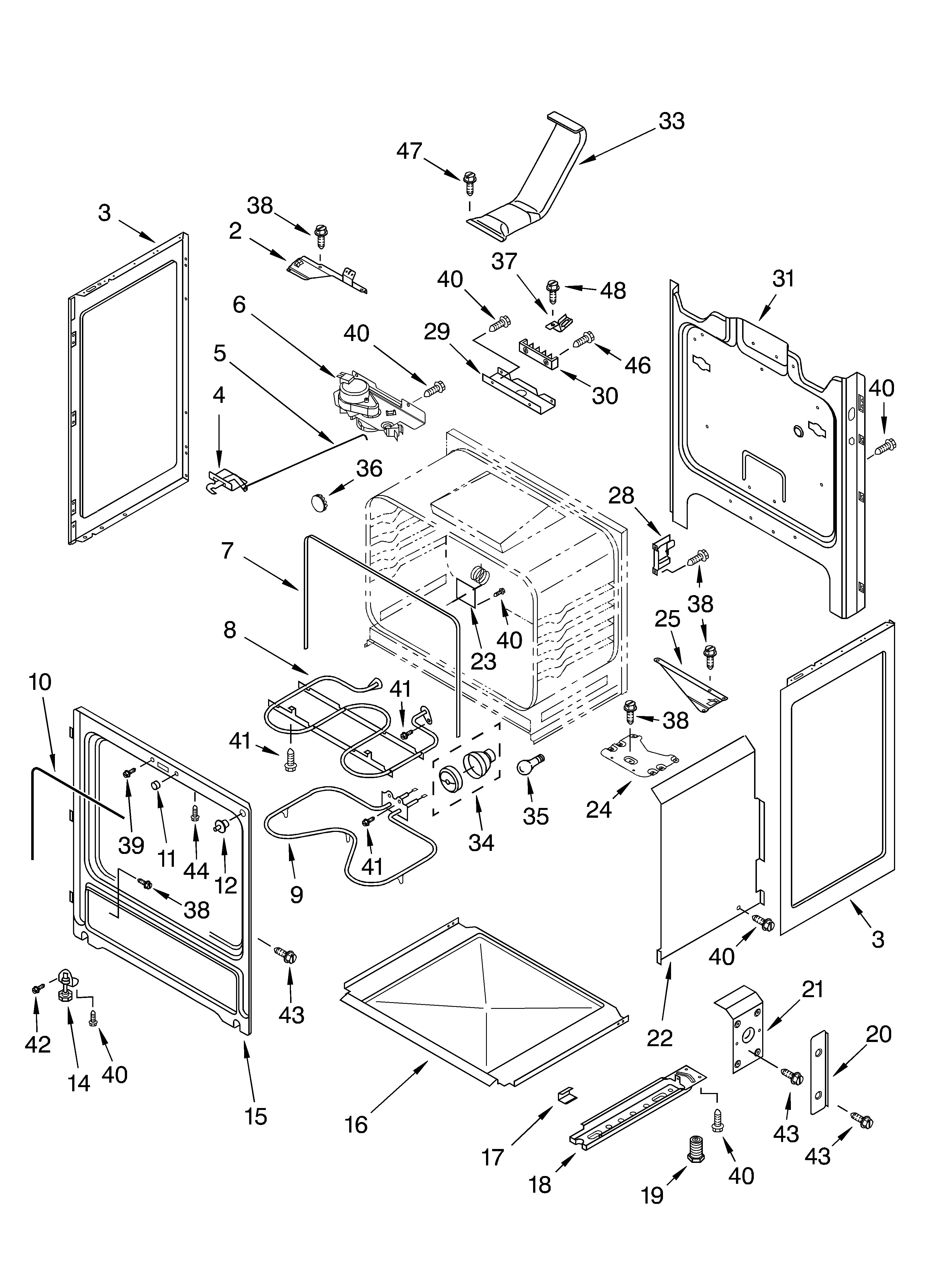 Whirlpool RF364LXKQ1 chassis diagram