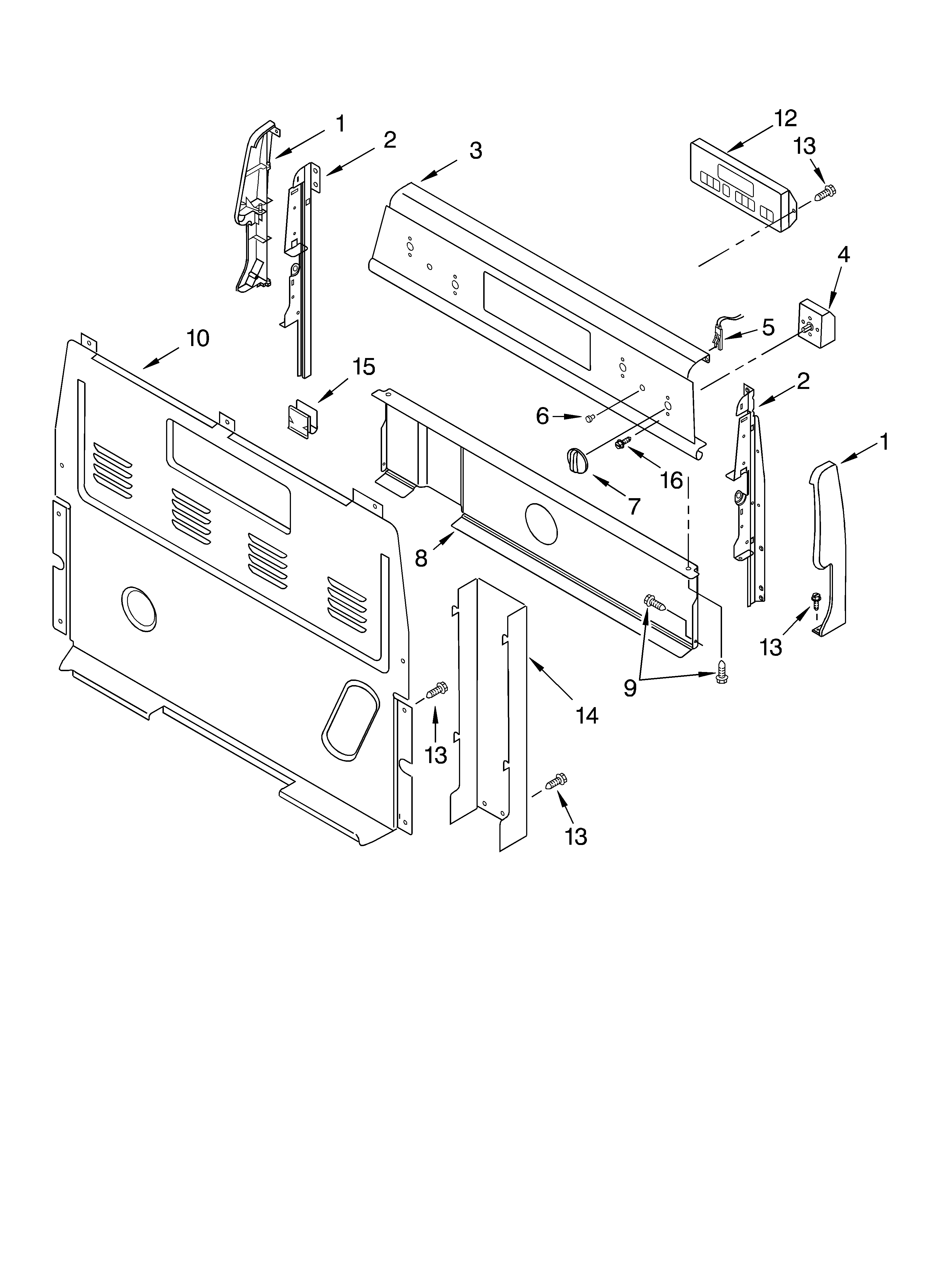 Whirlpool RF364PXKQ1 control panel diagram