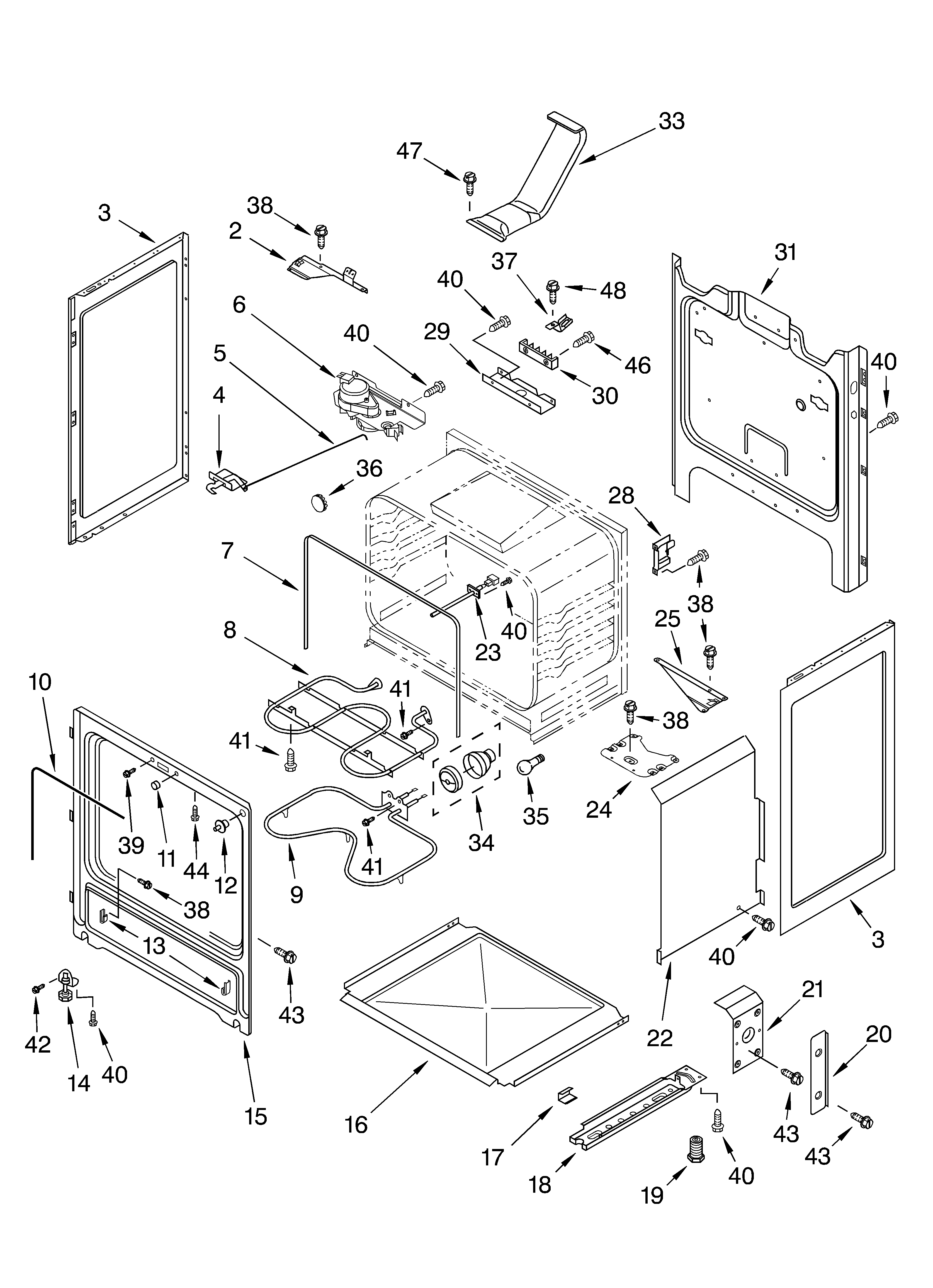 Whirlpool RF364PXKQ1 chassis diagram
