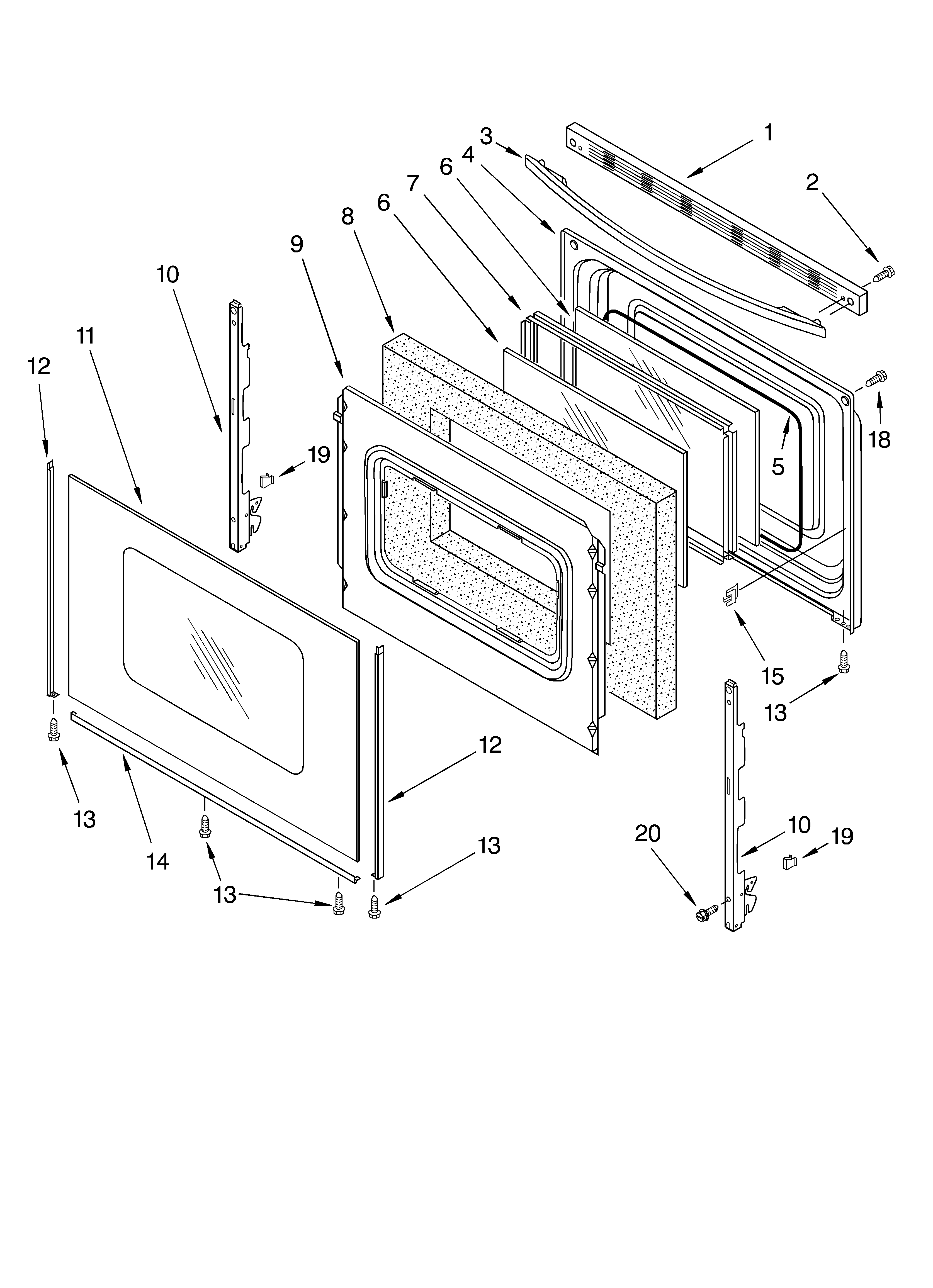 Whirlpool RF364PXKQ1 door diagram