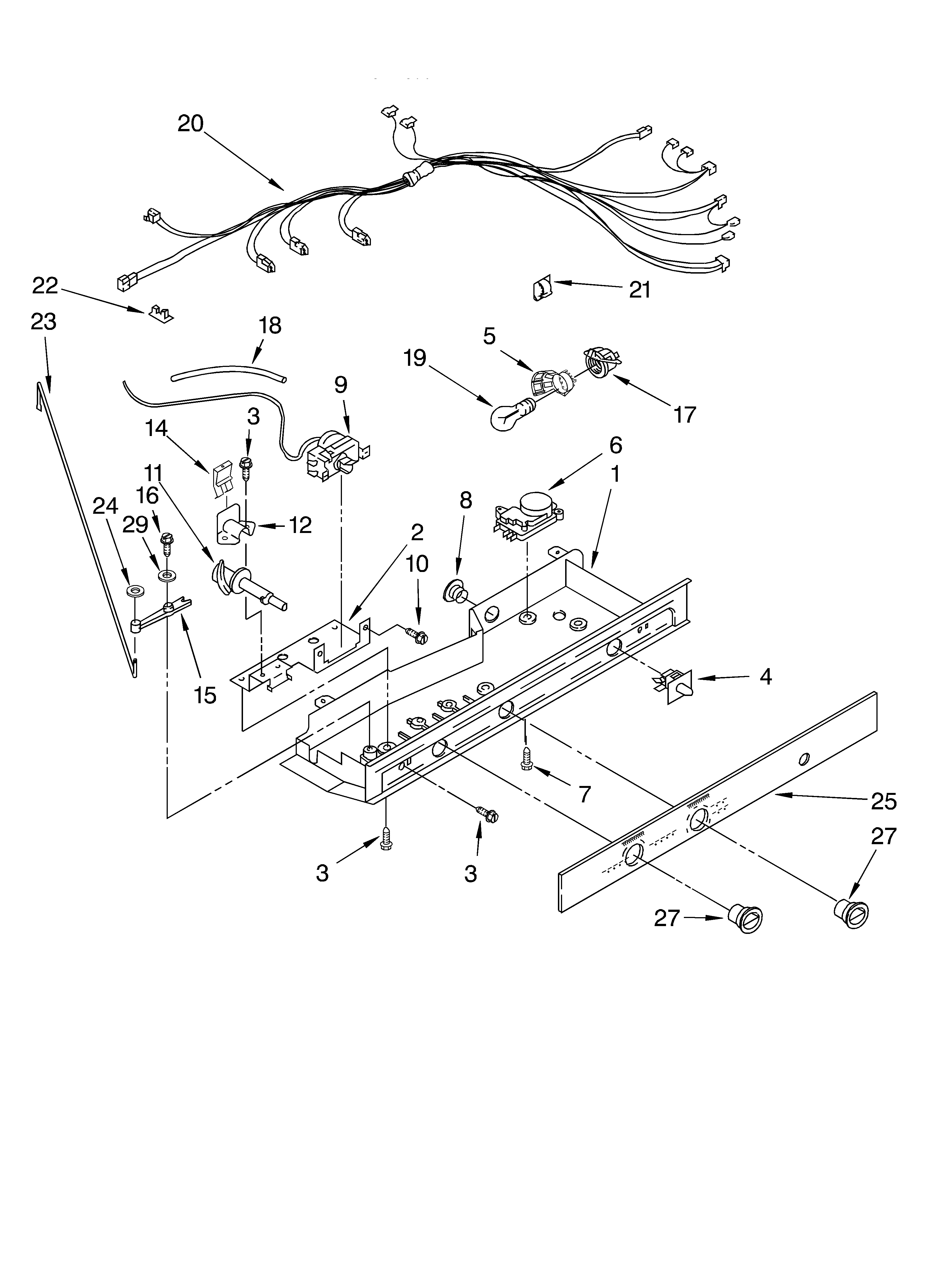 Whirlpool 4YED22PQFN03 control/optional diagram