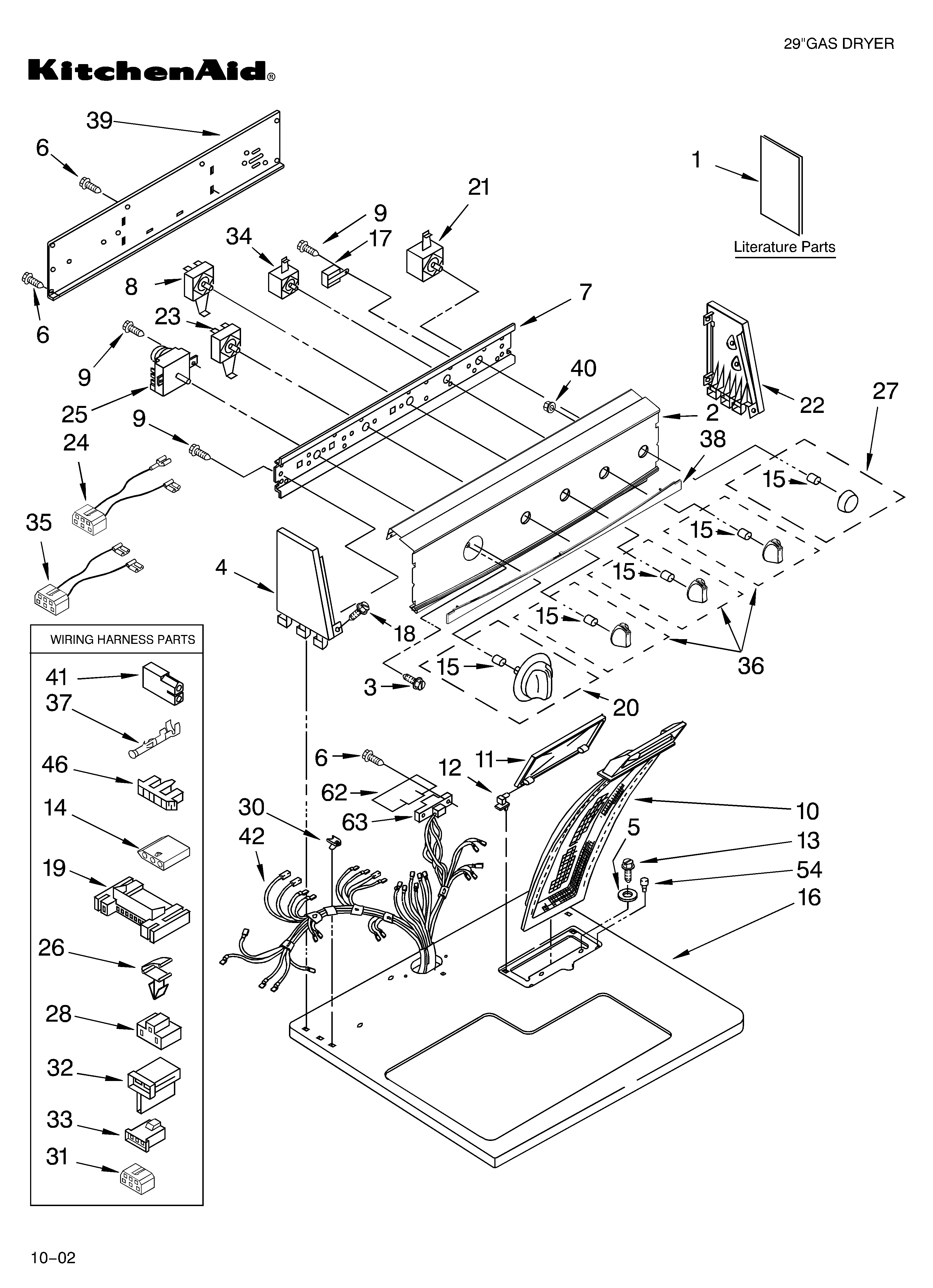 KitchenAid KGYS750LT0 top and console/lit/optional diagram