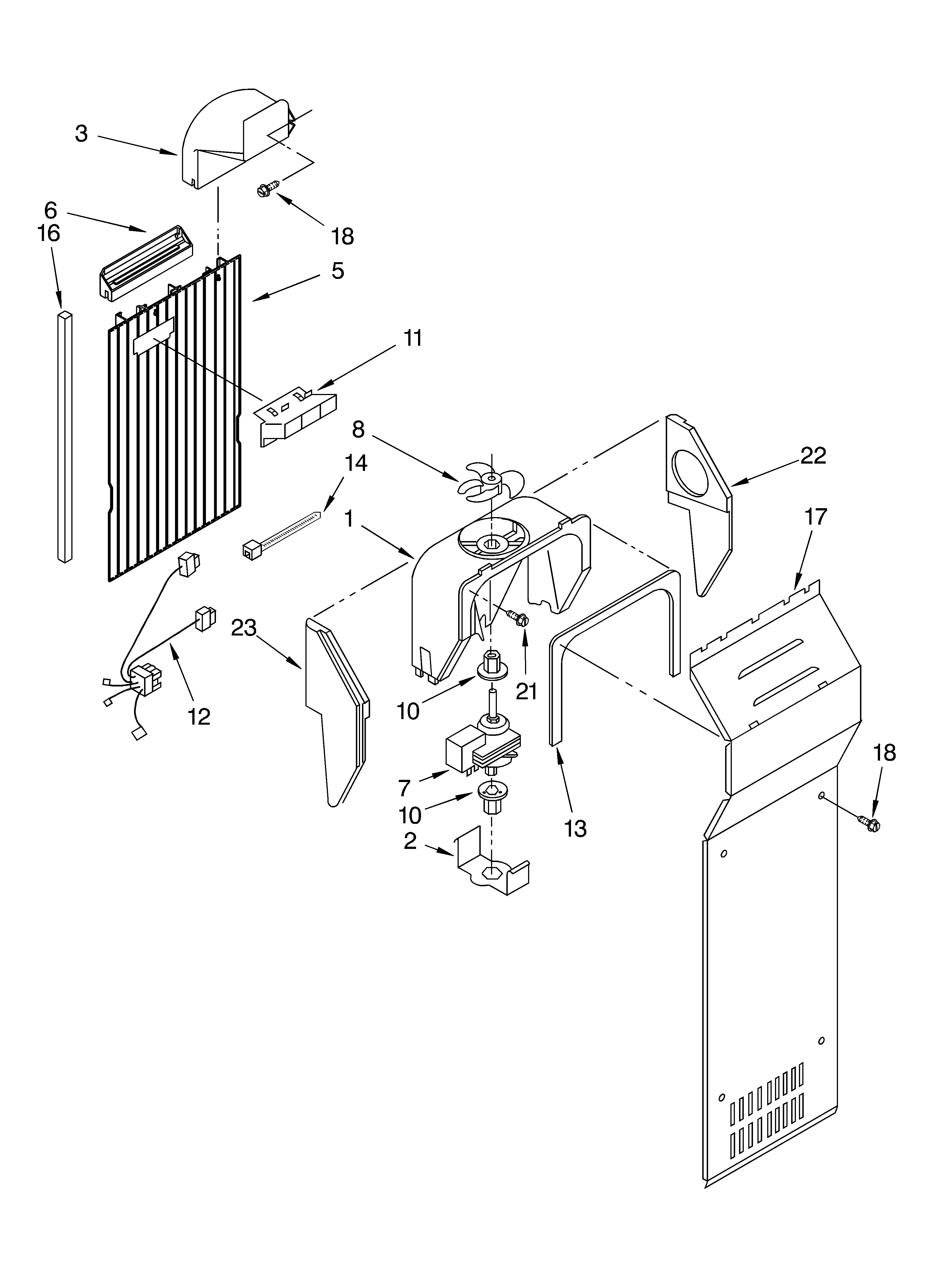 Whirlpool 4YED22PQFN04 air flow diagram