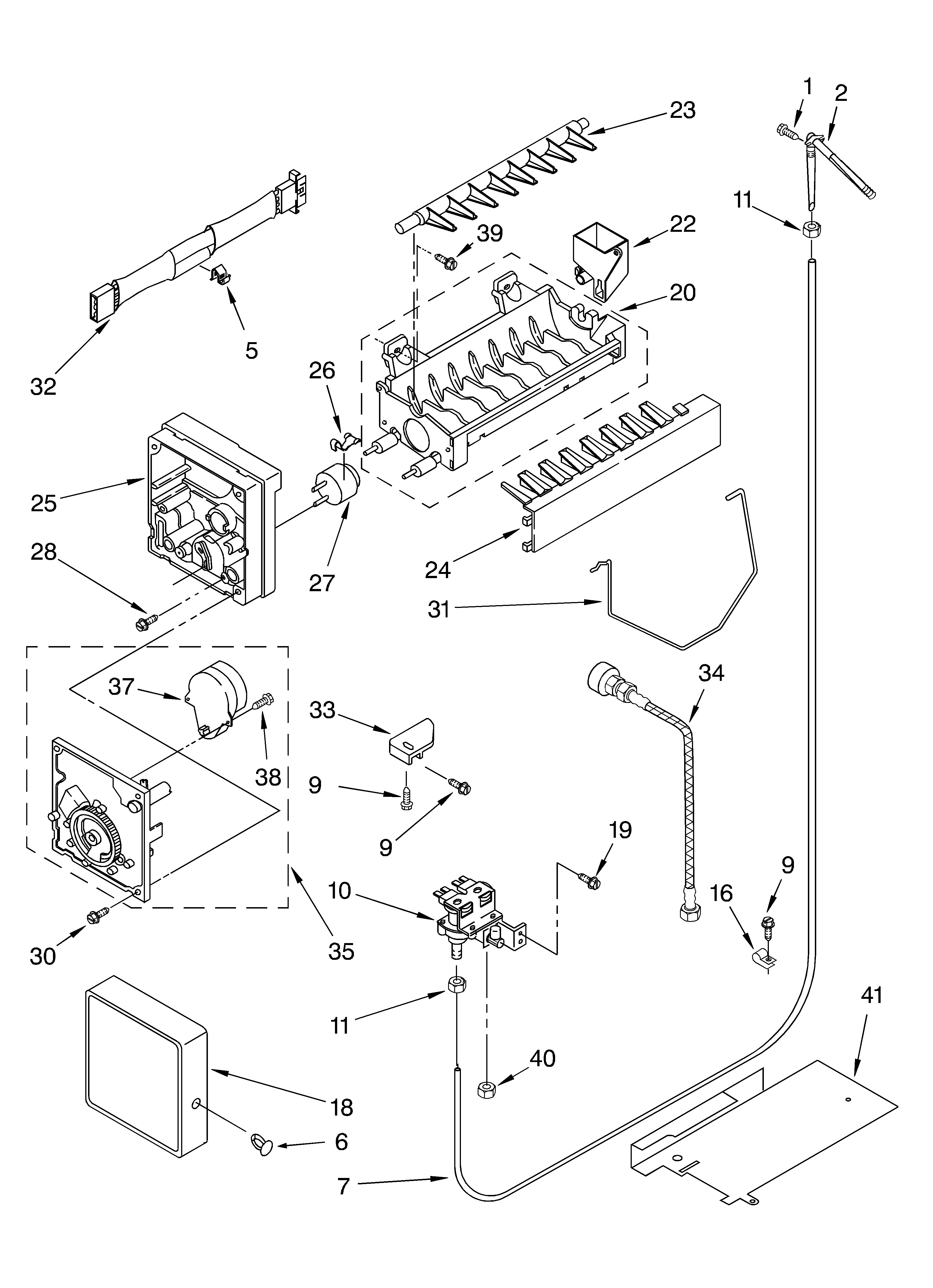 Whirlpool 3KART730GW01 icemaker/optional diagram
