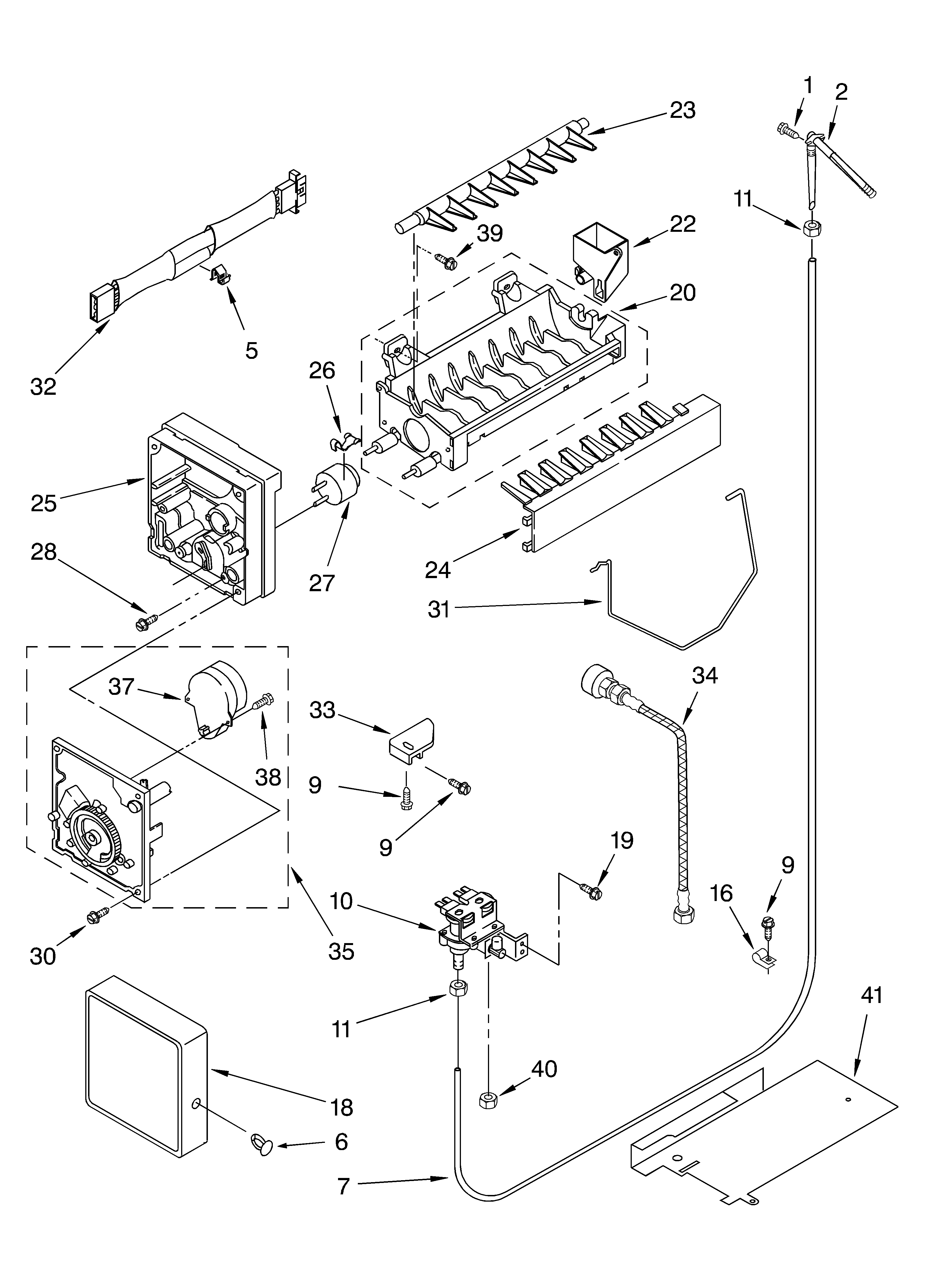 Whirlpool 3XART731GB01 icemaker/optional diagram