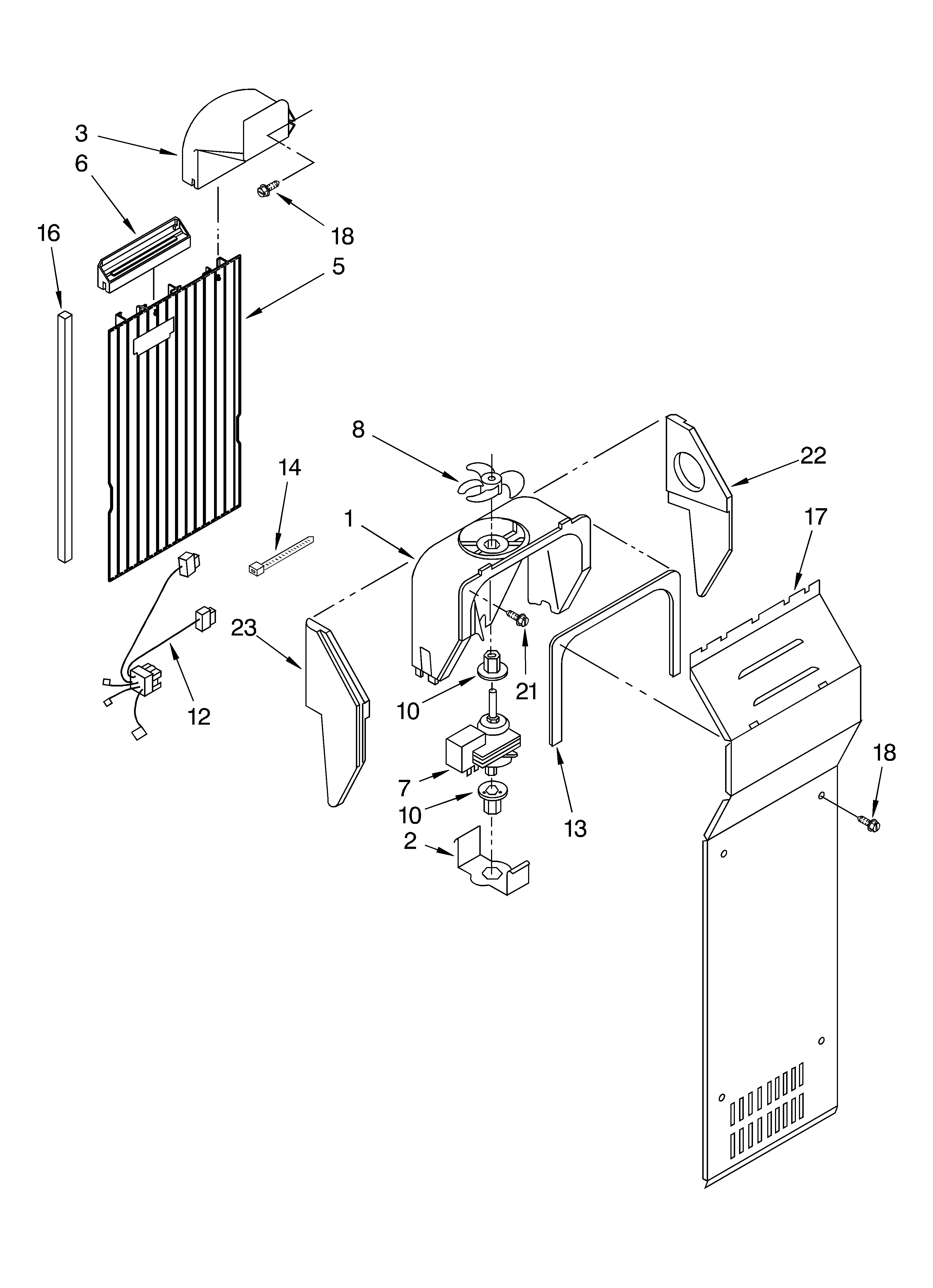 Whirlpool 3KART700GW03 air flow diagram