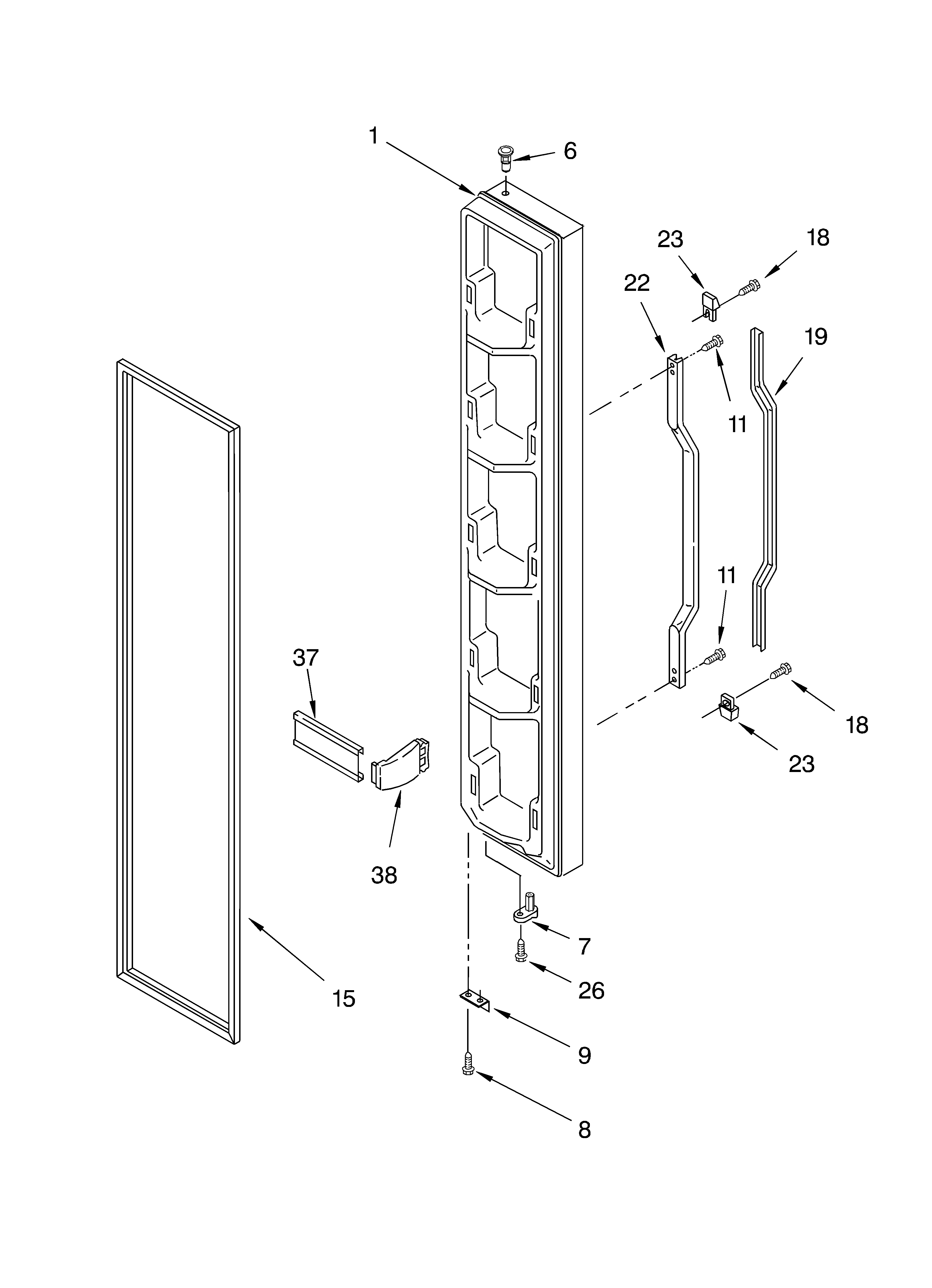 Whirlpool 3KART700GW03 freezer door diagram