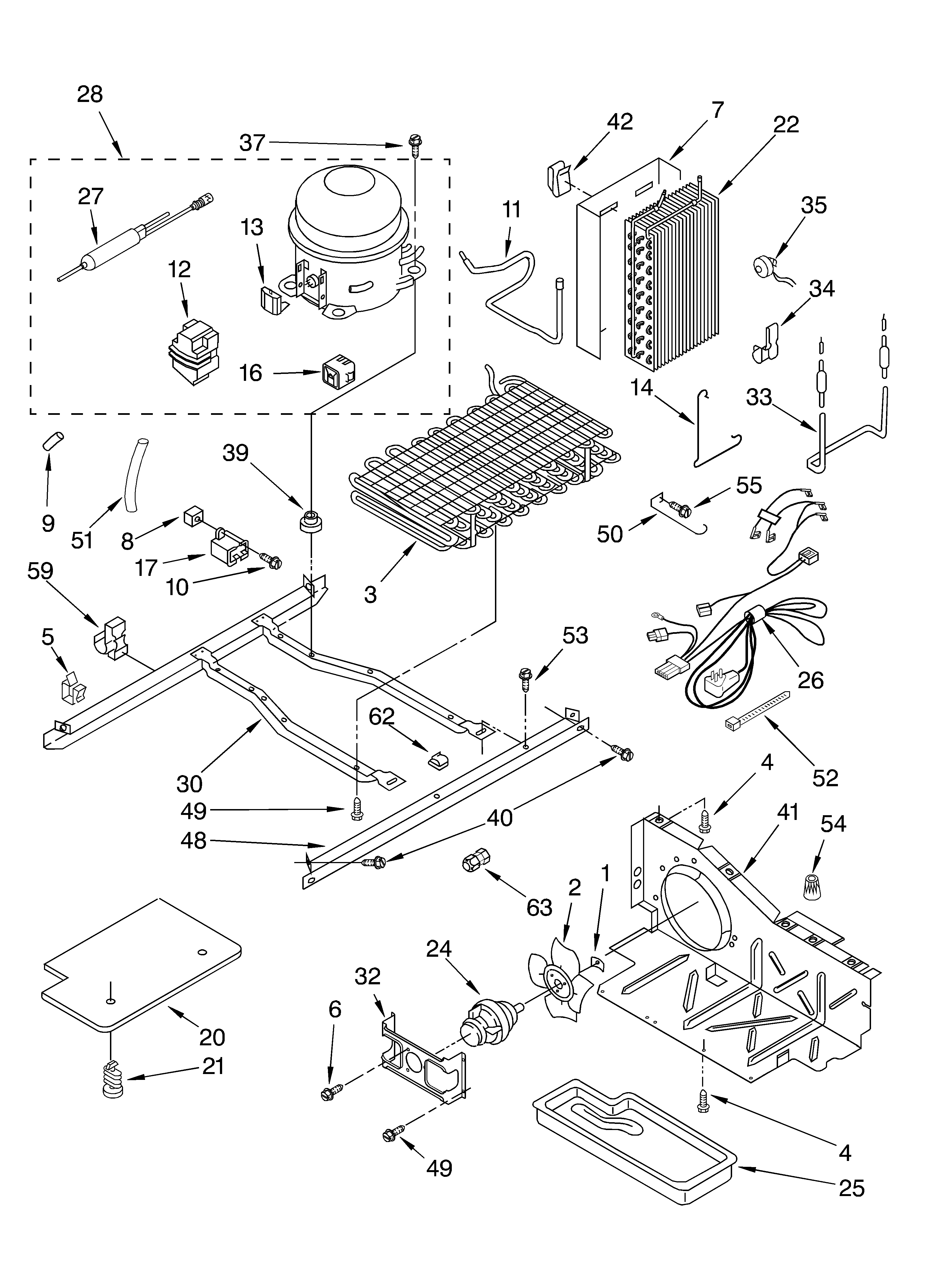 Whirlpool 2VGD23DQFW00 unit diagram