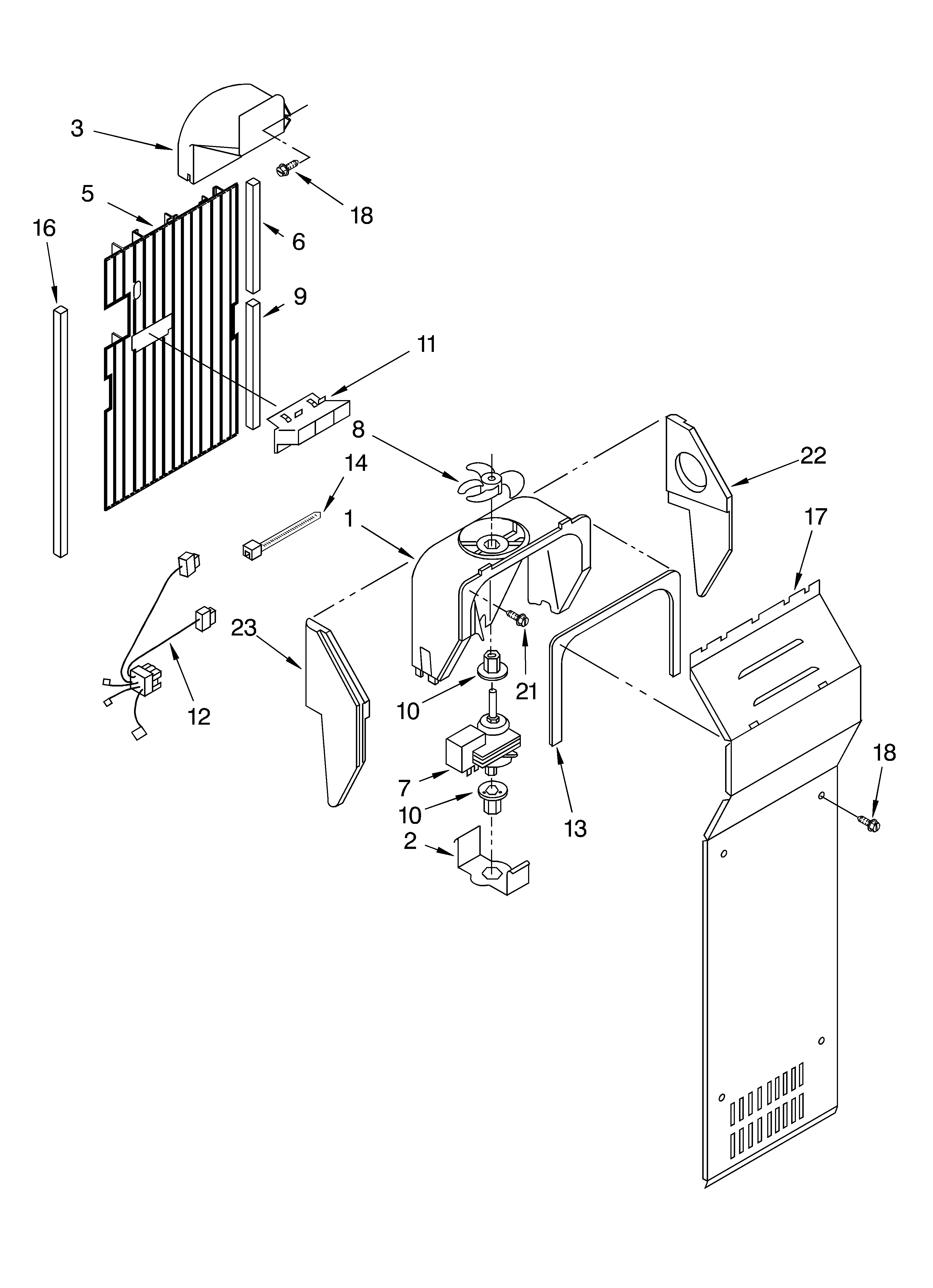 Whirlpool 2VGD27DQFN01 air flow diagram
