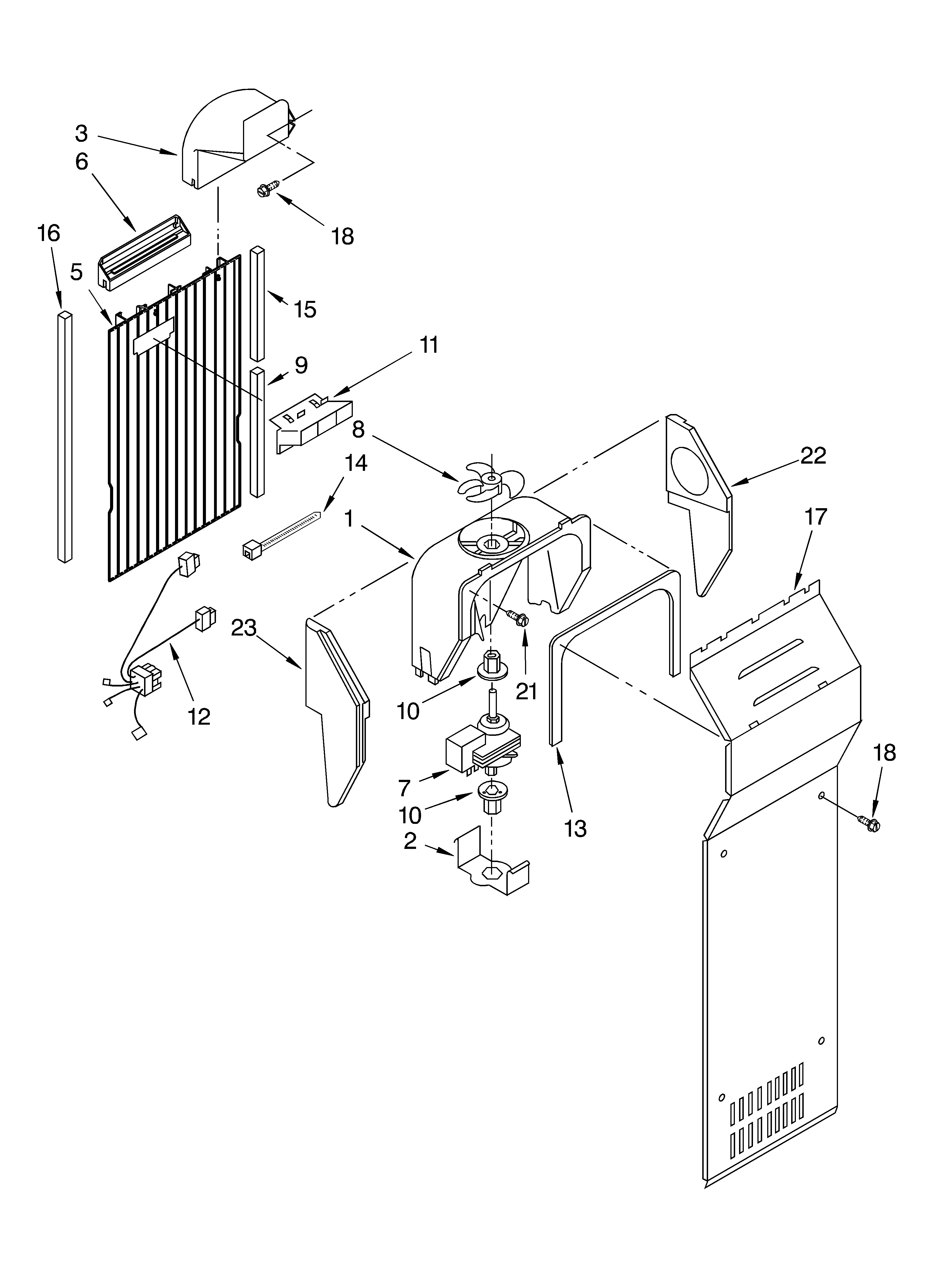 Whirlpool 2VGD23DQFW02 air flow diagram