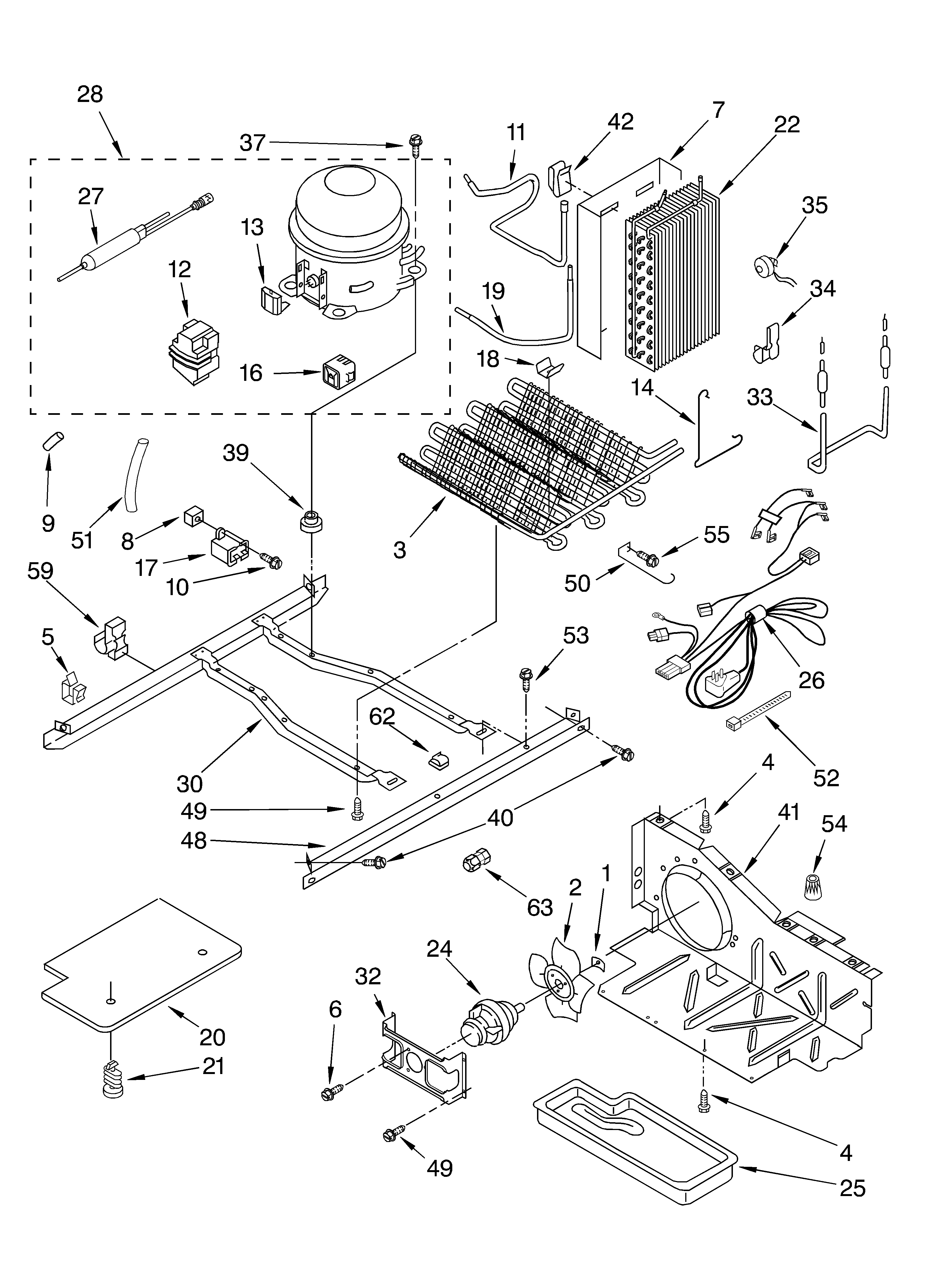 Whirlpool 2VGD23DQFW02 unit diagram