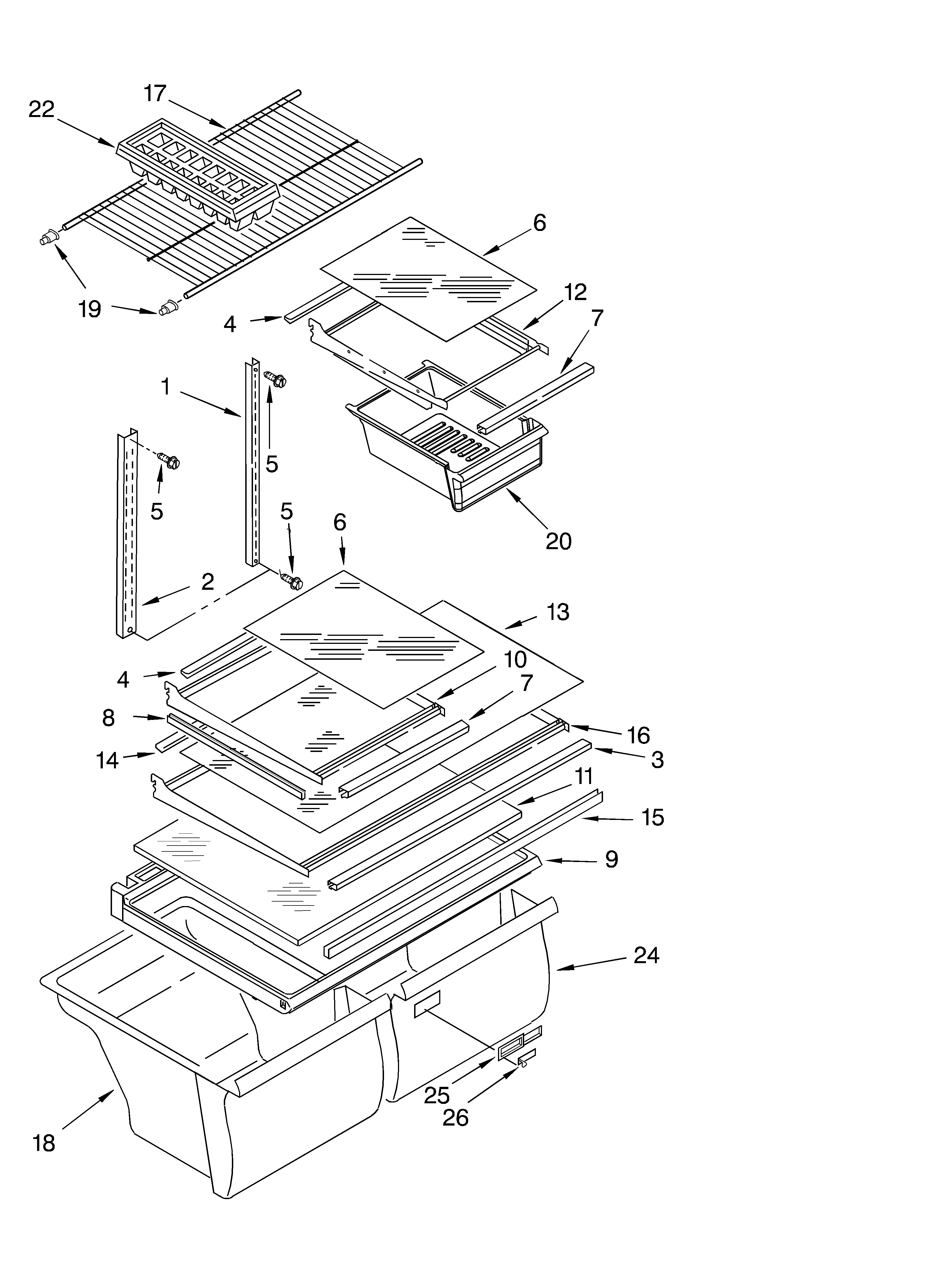 Estate TT21AKXKQ07 shelf diagram