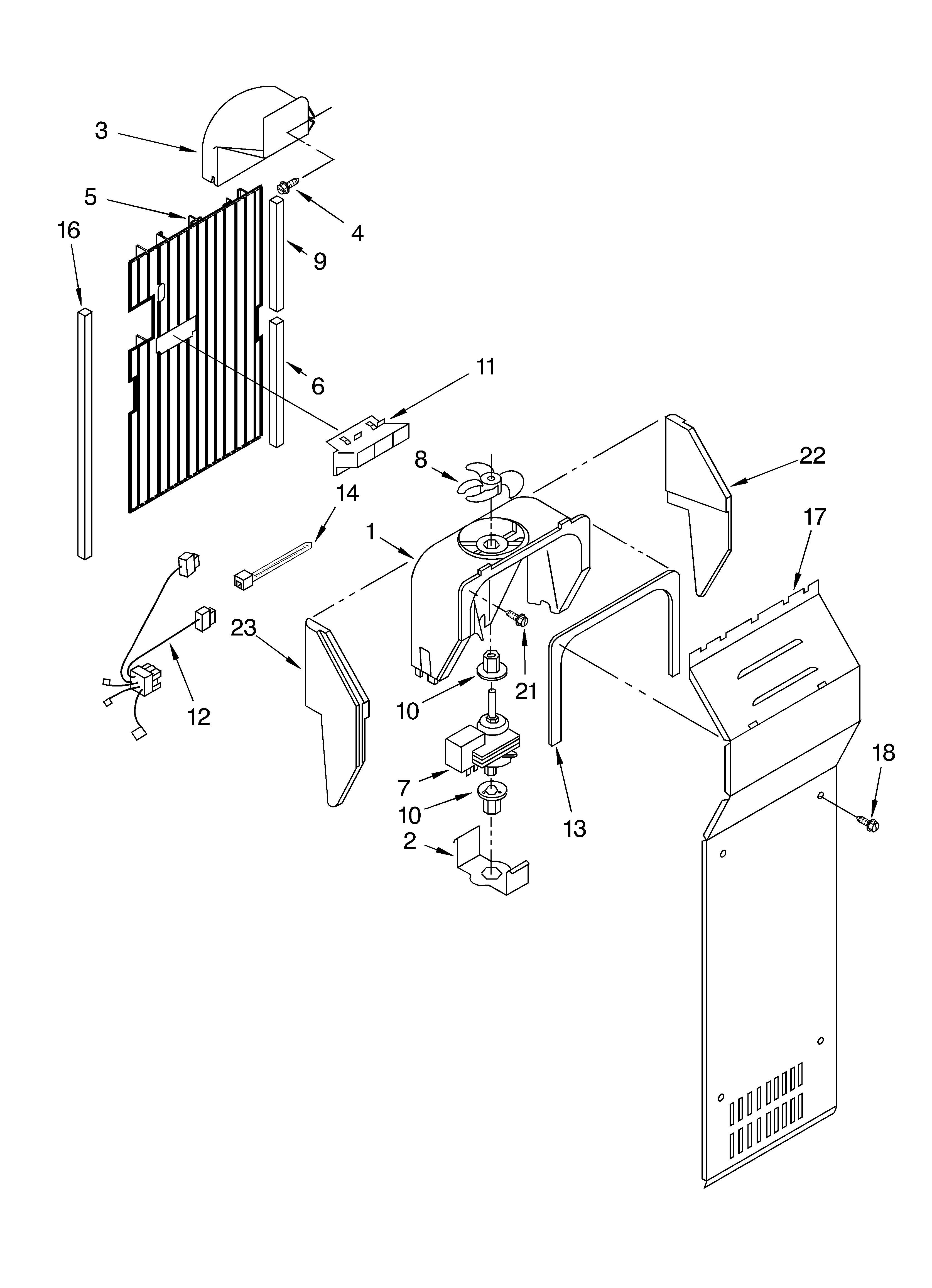 Whirlpool 3XED5SHQKQ00 air flow diagram