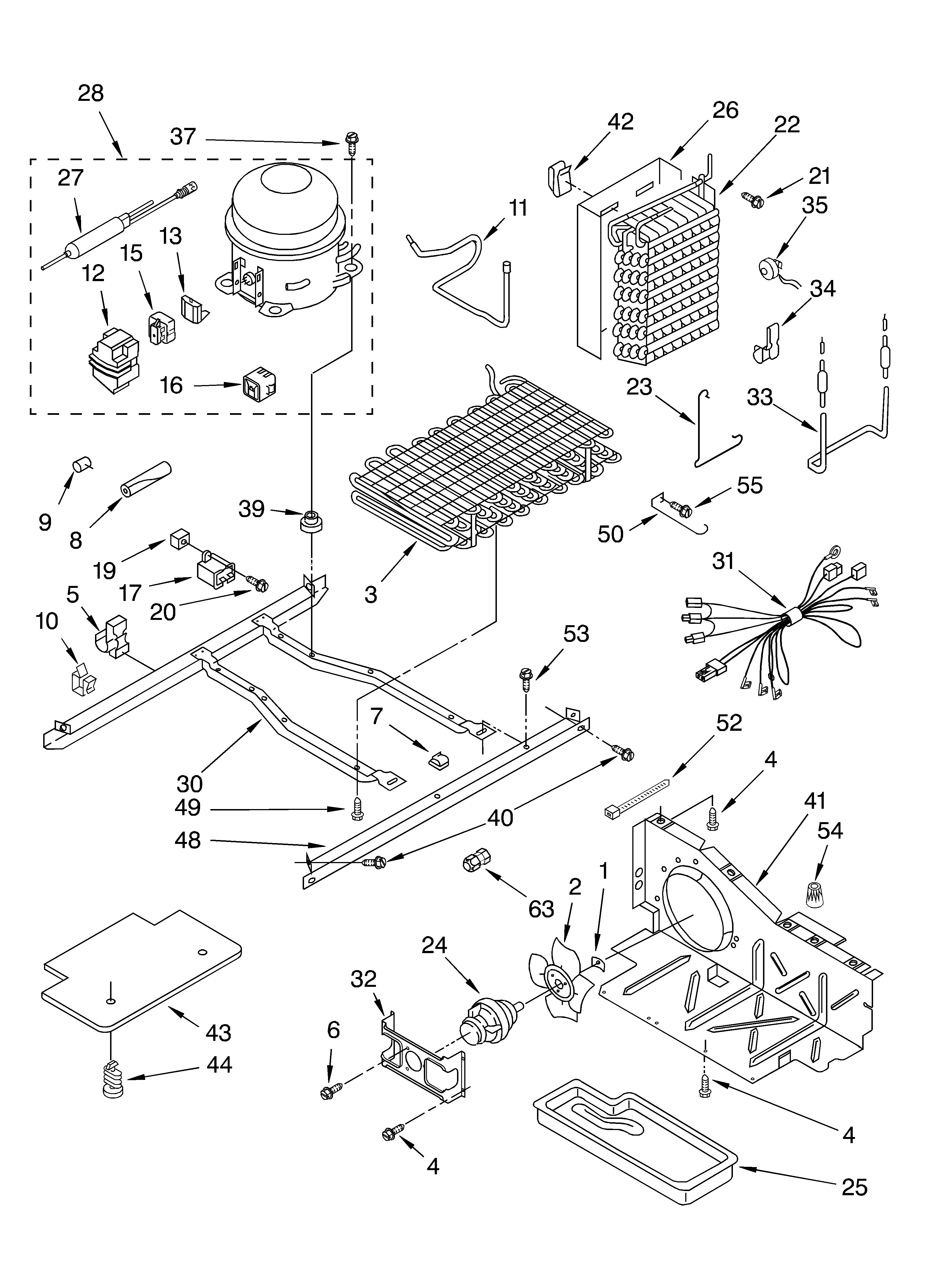 Whirlpool 4YED25PQFN03 unit diagram