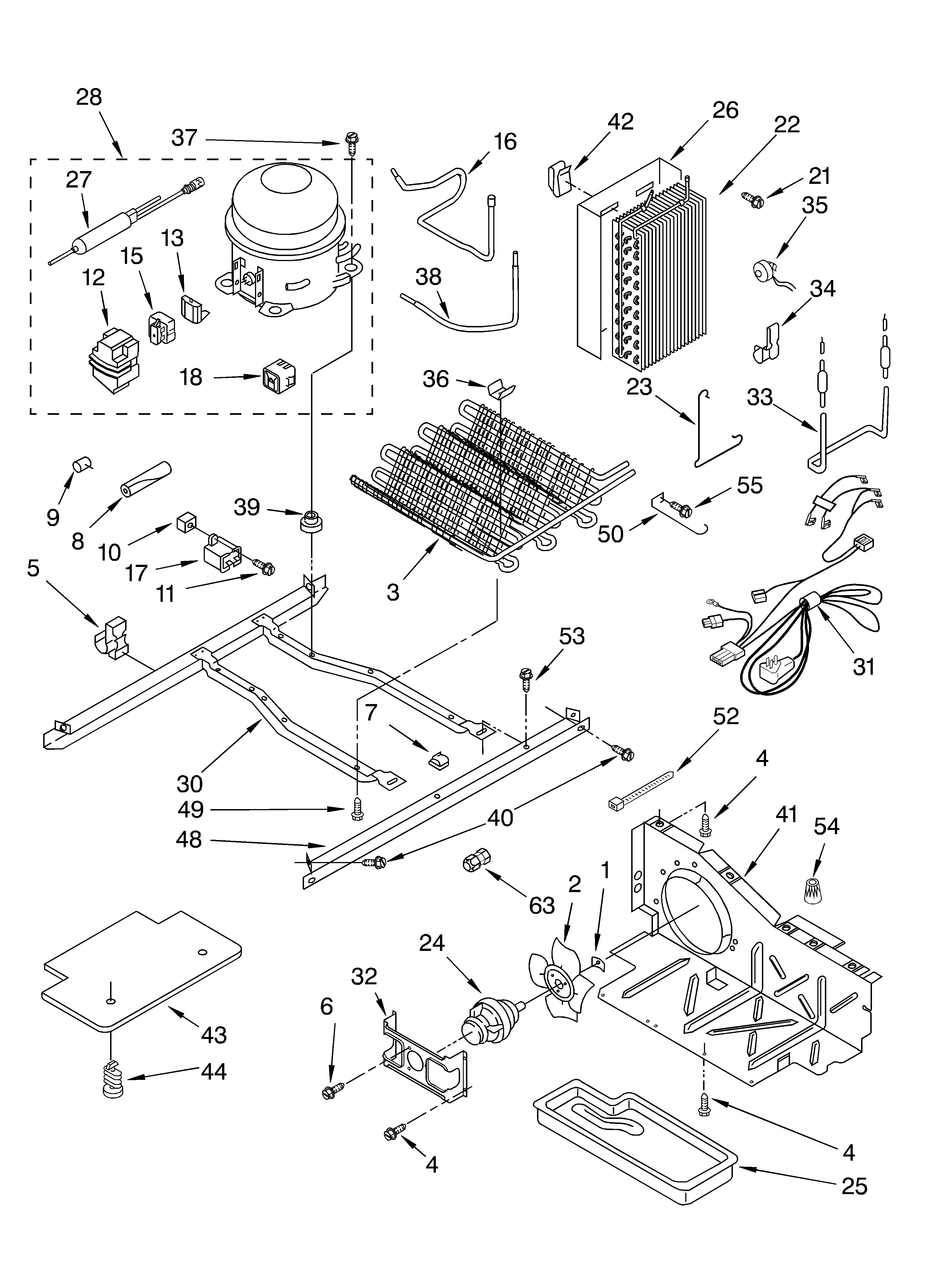 Whirlpool 4YGD25DCHW01 unit diagram