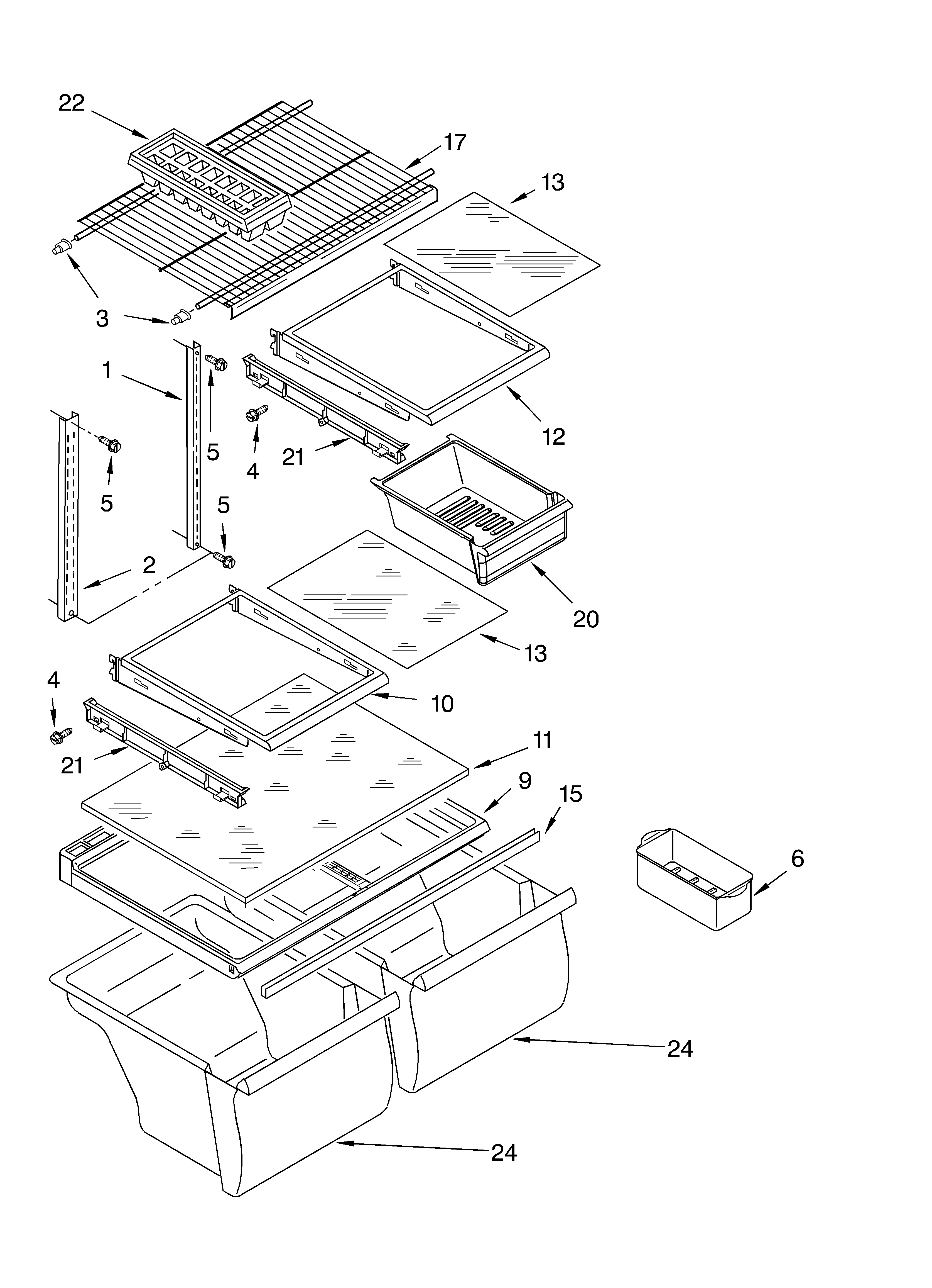 Whirlpool 8ET1FTKXKT02 shelf diagram