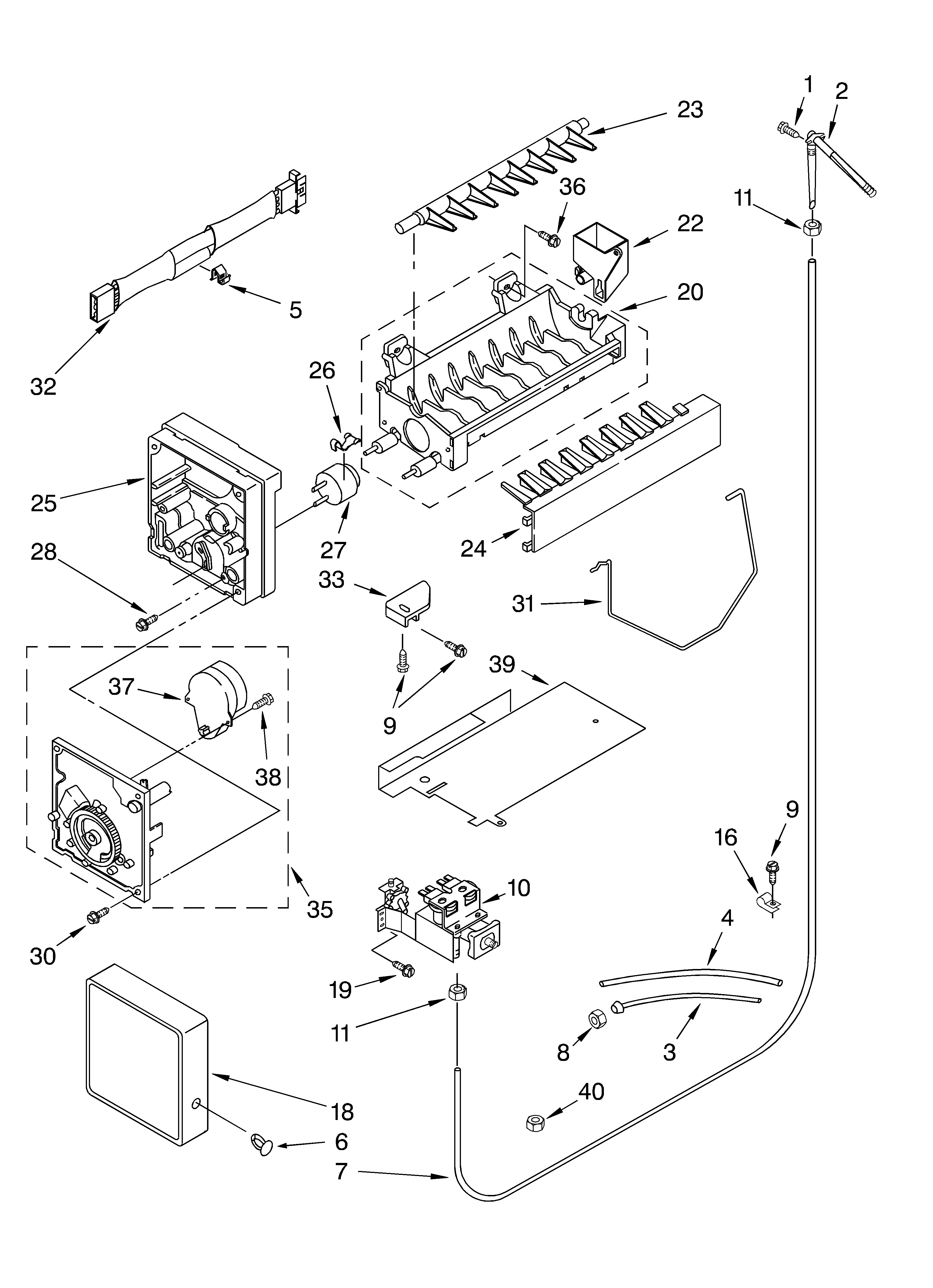 Whirlpool 5VGS7SHGKQ00 ice maker/optional diagram
