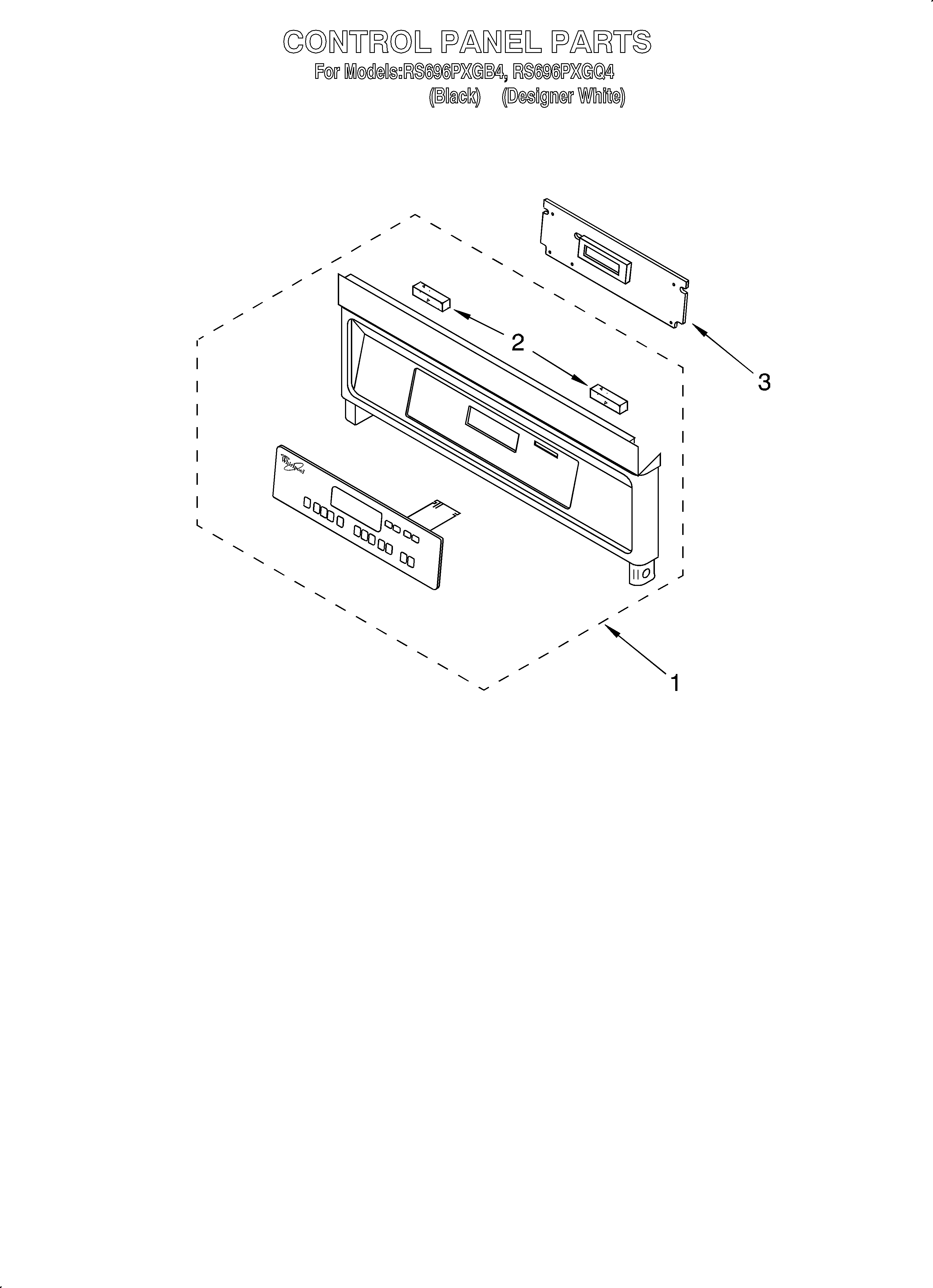 Whirlpool RS696PXGB4 control panel diagram