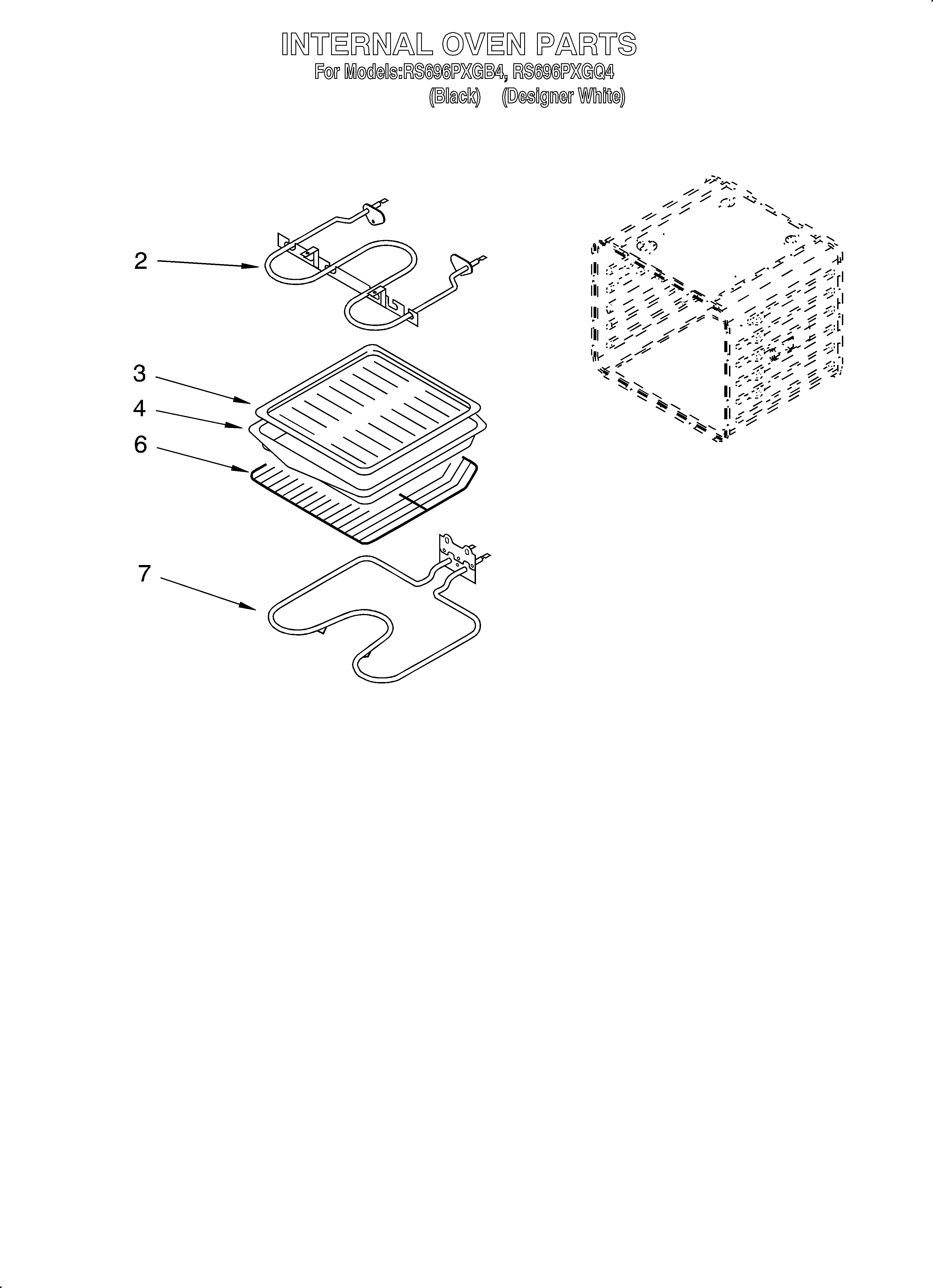 Whirlpool RS696PXGB4 internal oven/optional diagram
