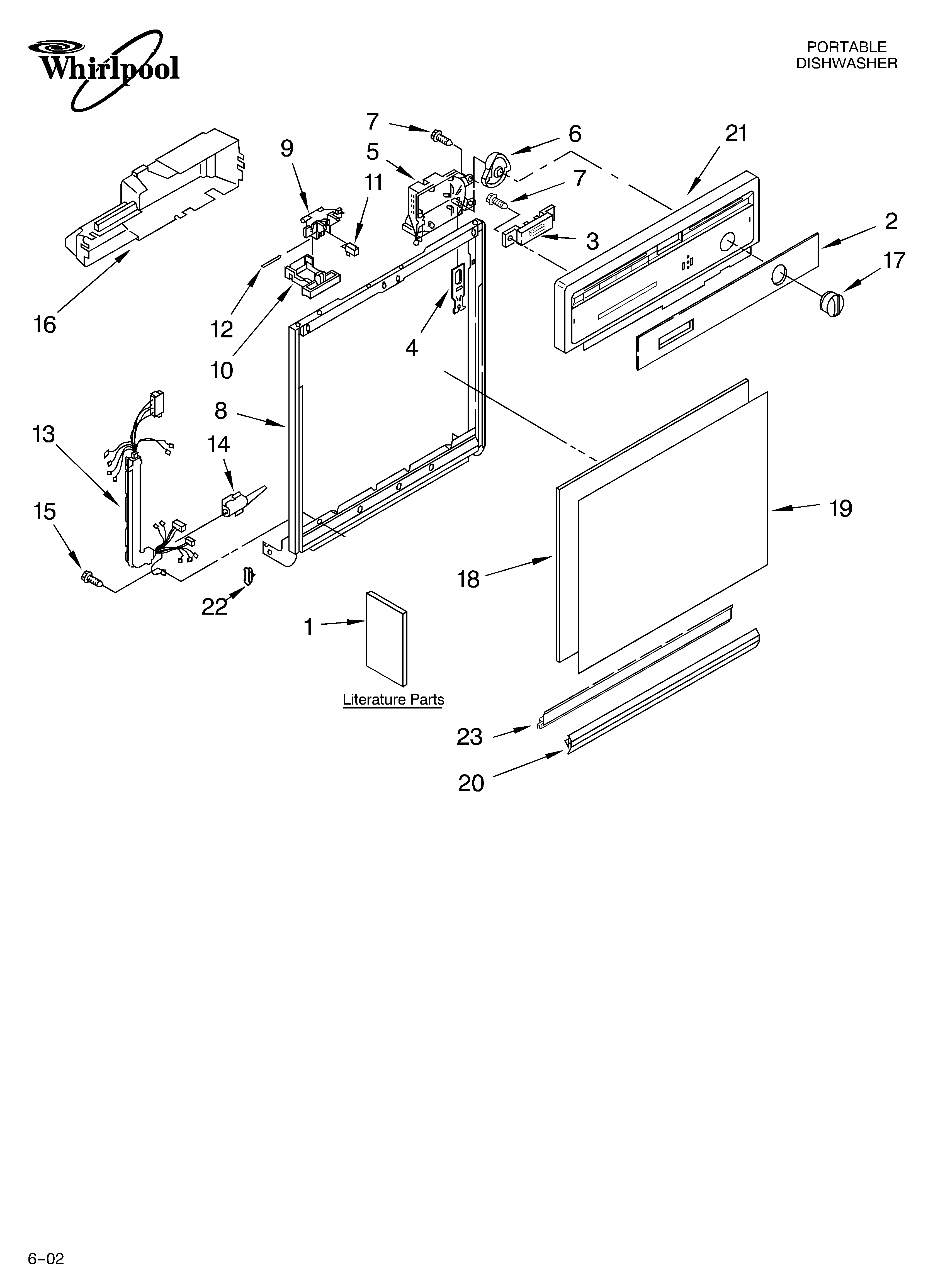 Whirlpool 7DP840SWKX0 frame and console parts diagram