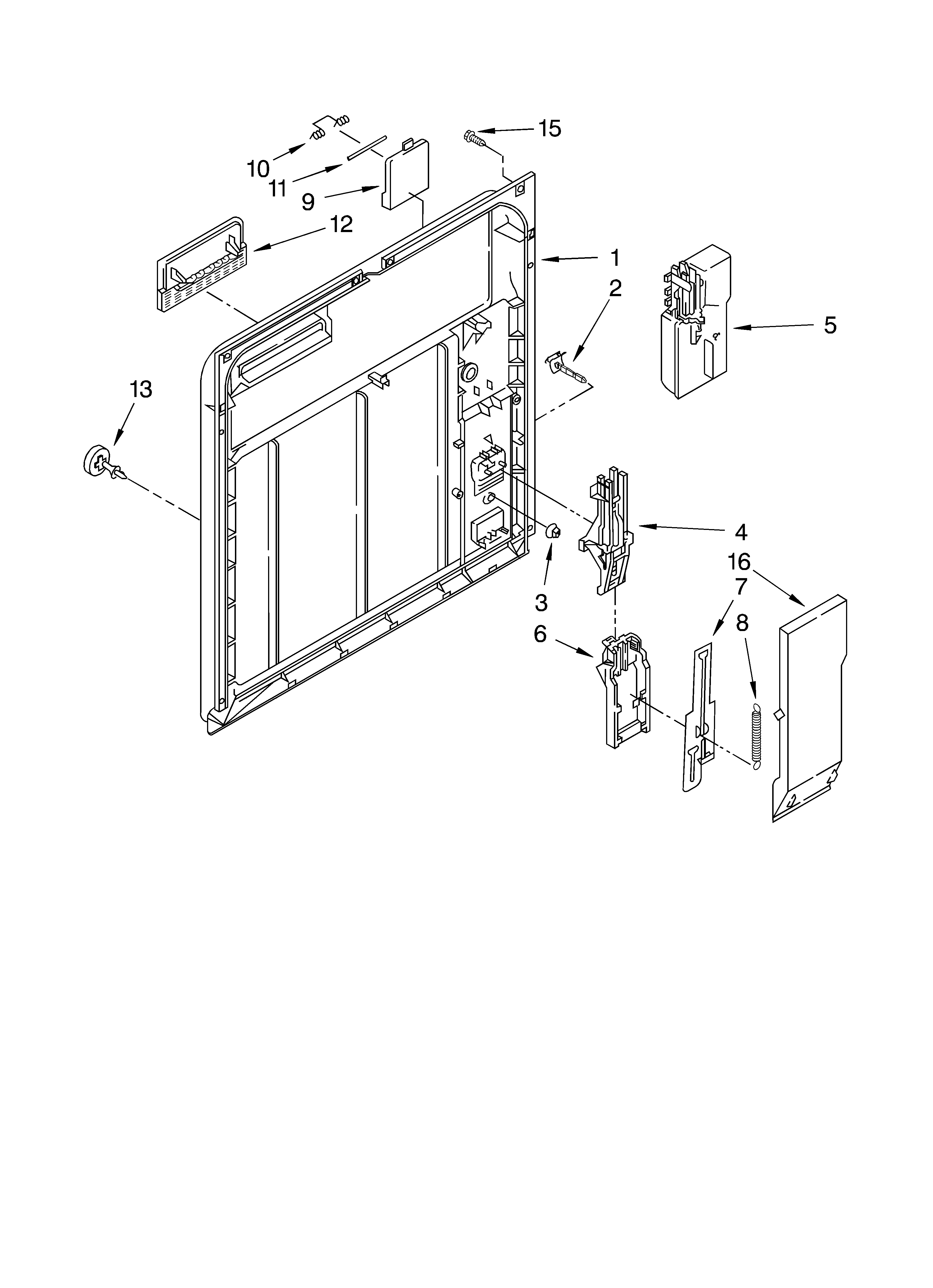 Whirlpool 7DP840SWKX0 inner door parts diagram