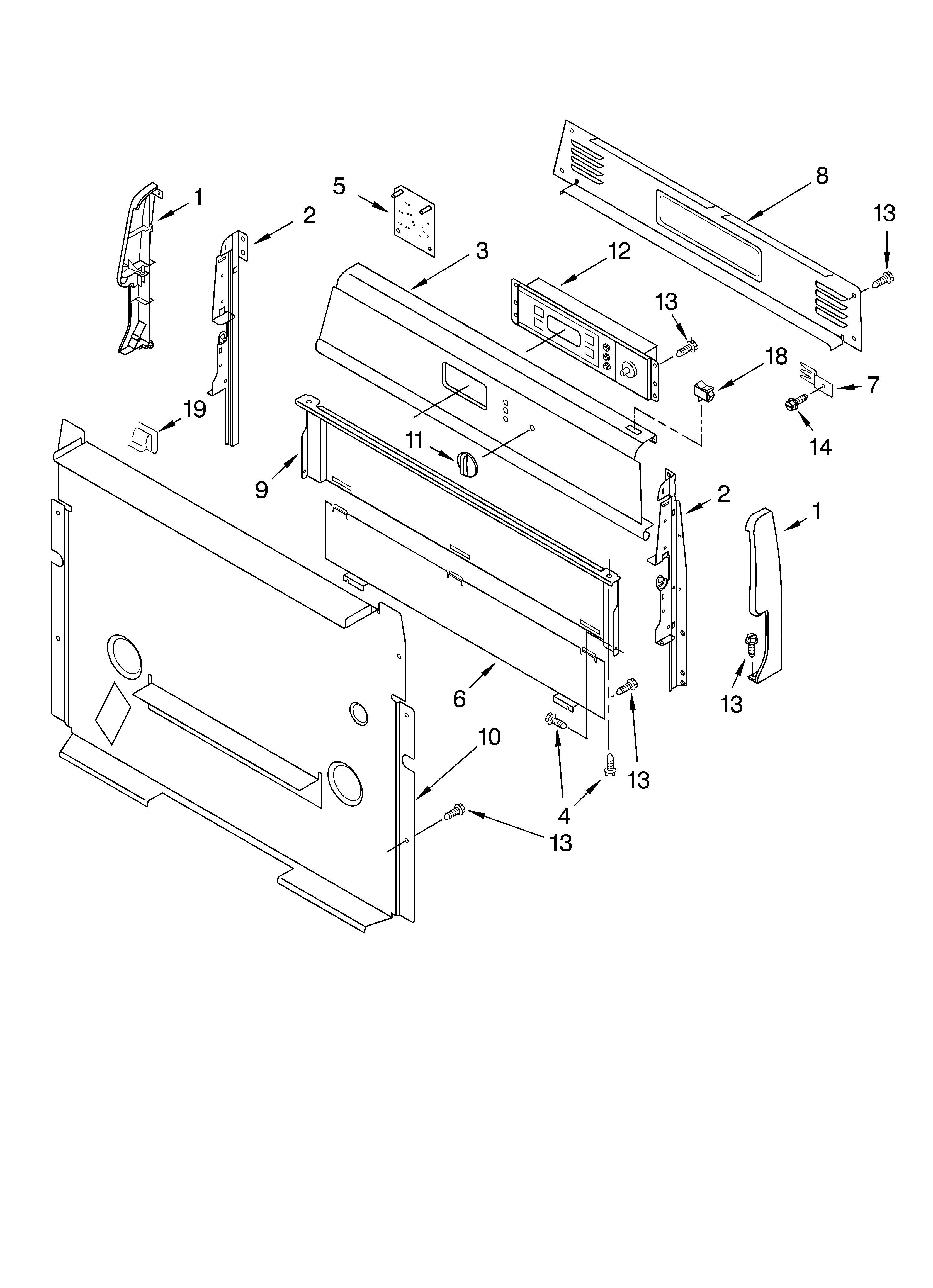 Crosley CGS365HQ8 control panel parts diagram