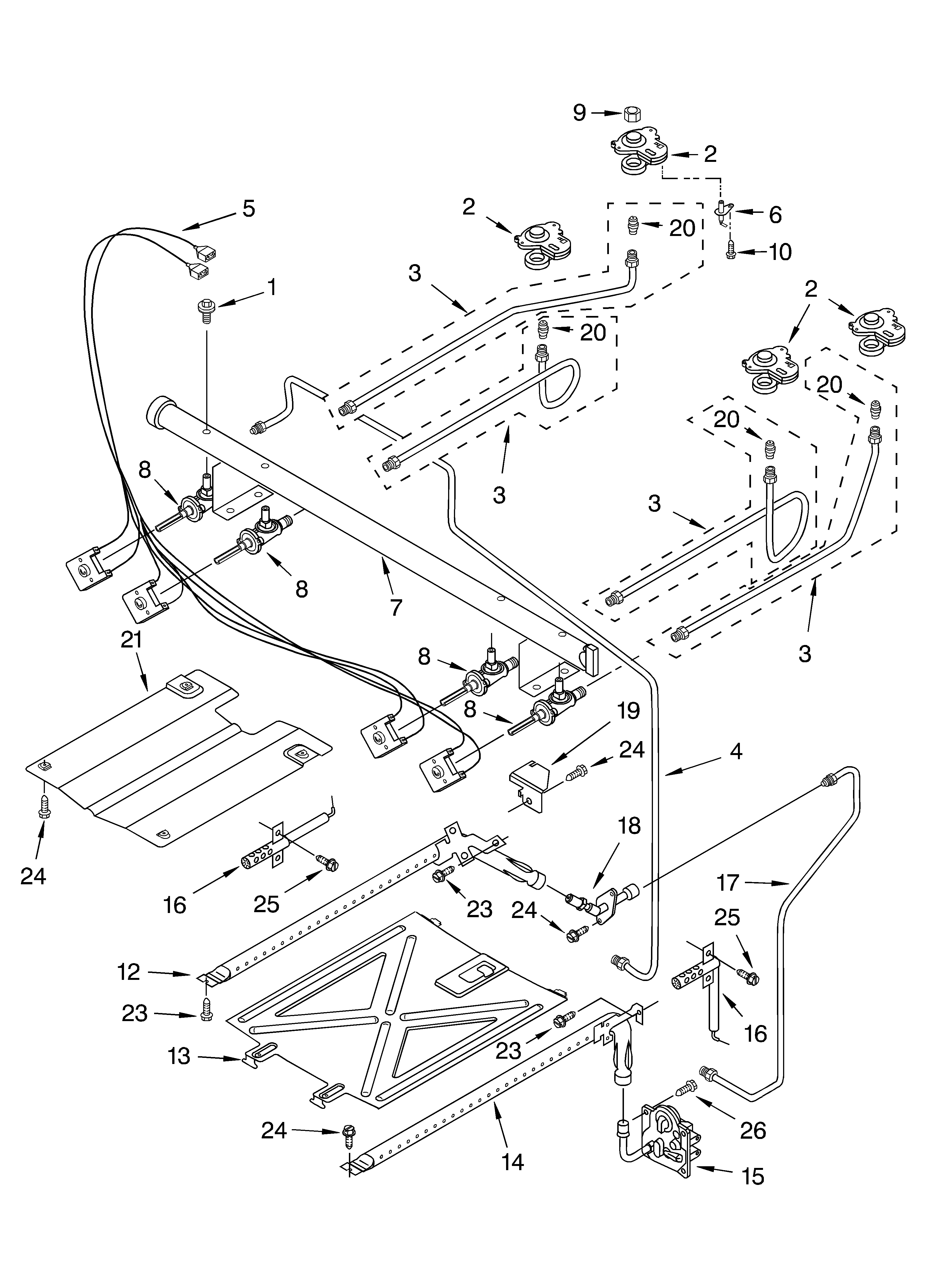 Crosley CGS365HQ8 manifold parts diagram
