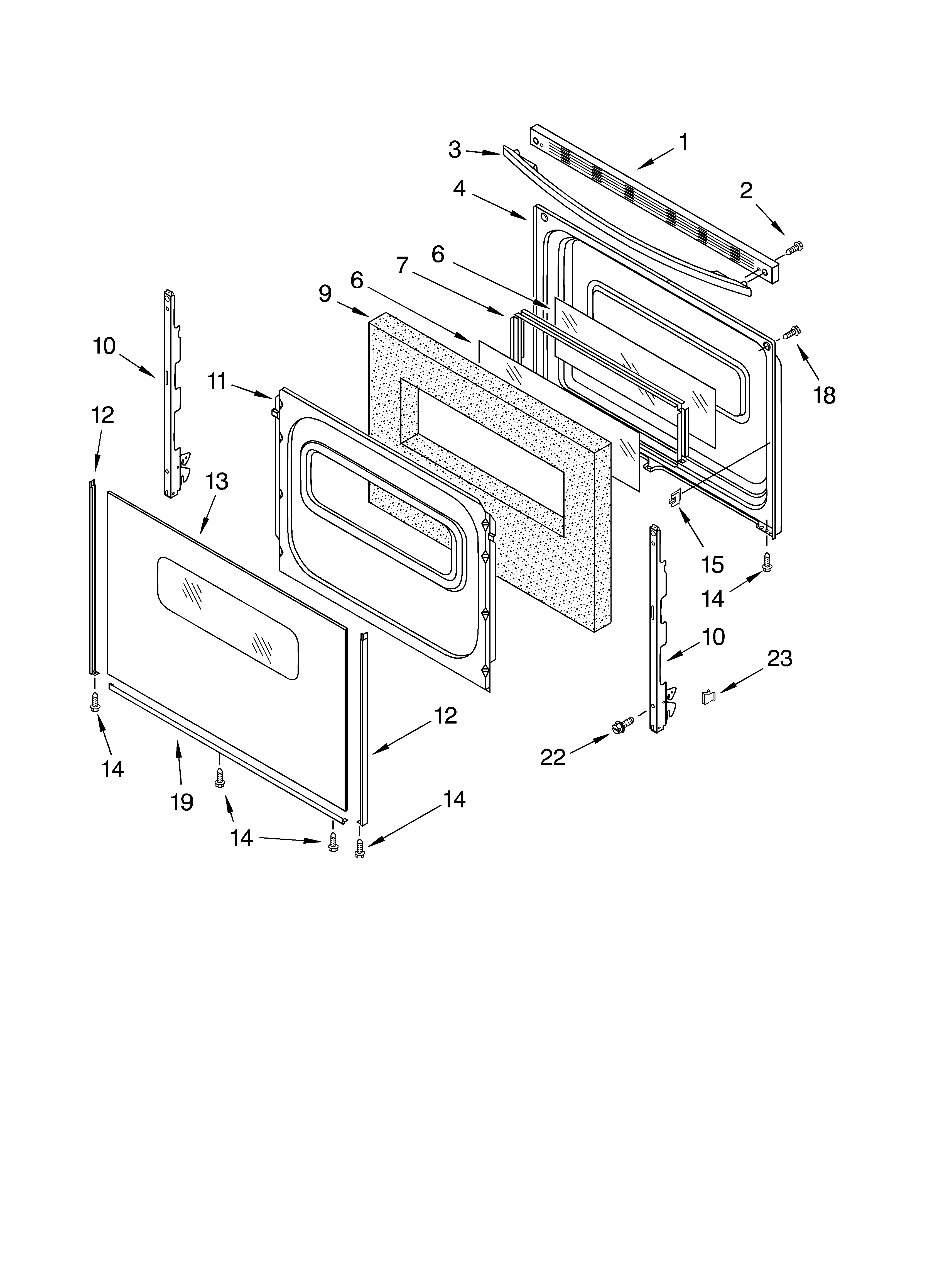 Crosley CGS365HQ8 door parts, miscellaneous parts diagram