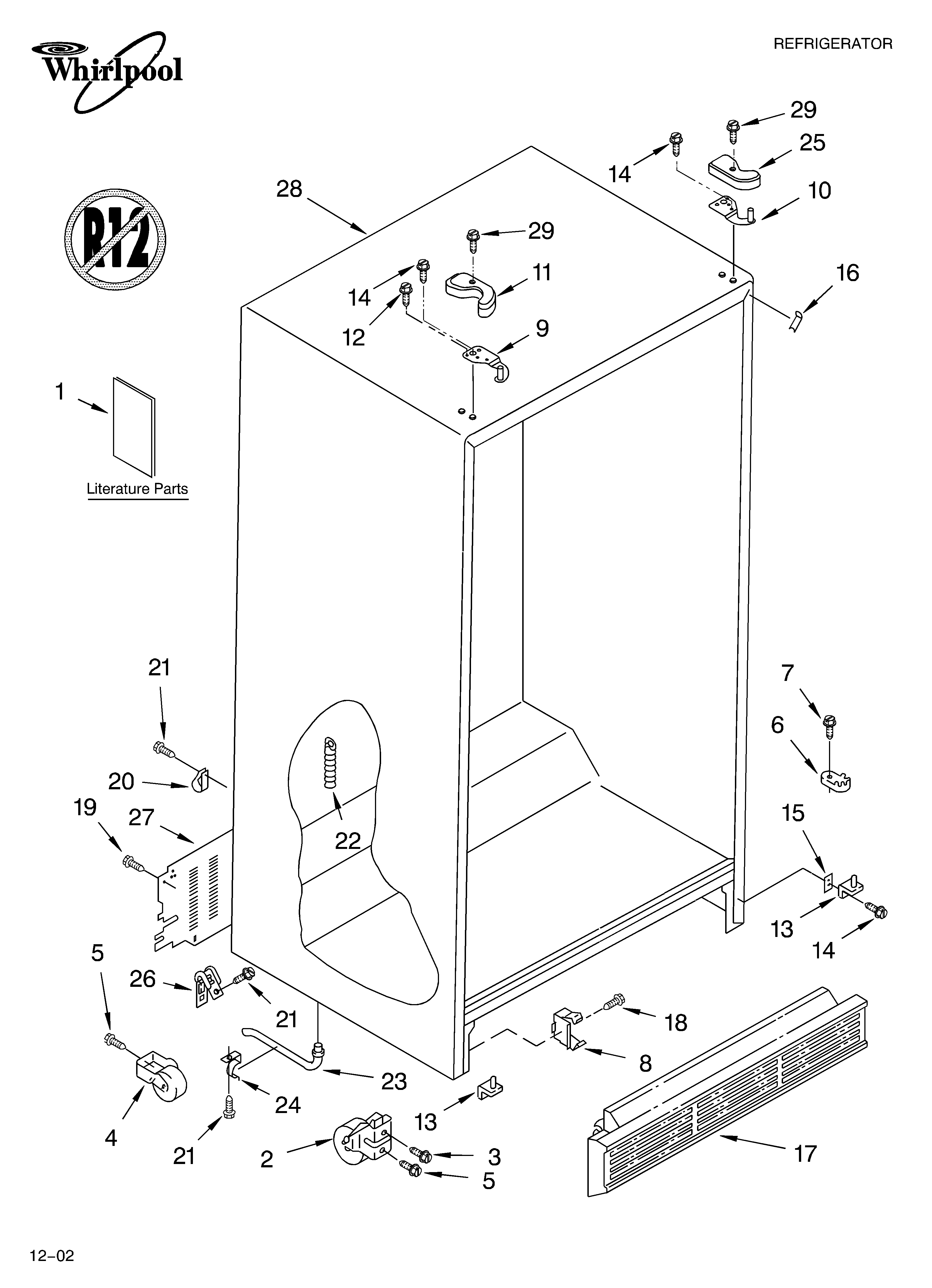 Whirlpool ED0GTQXMQ00 cabinet parts diagram