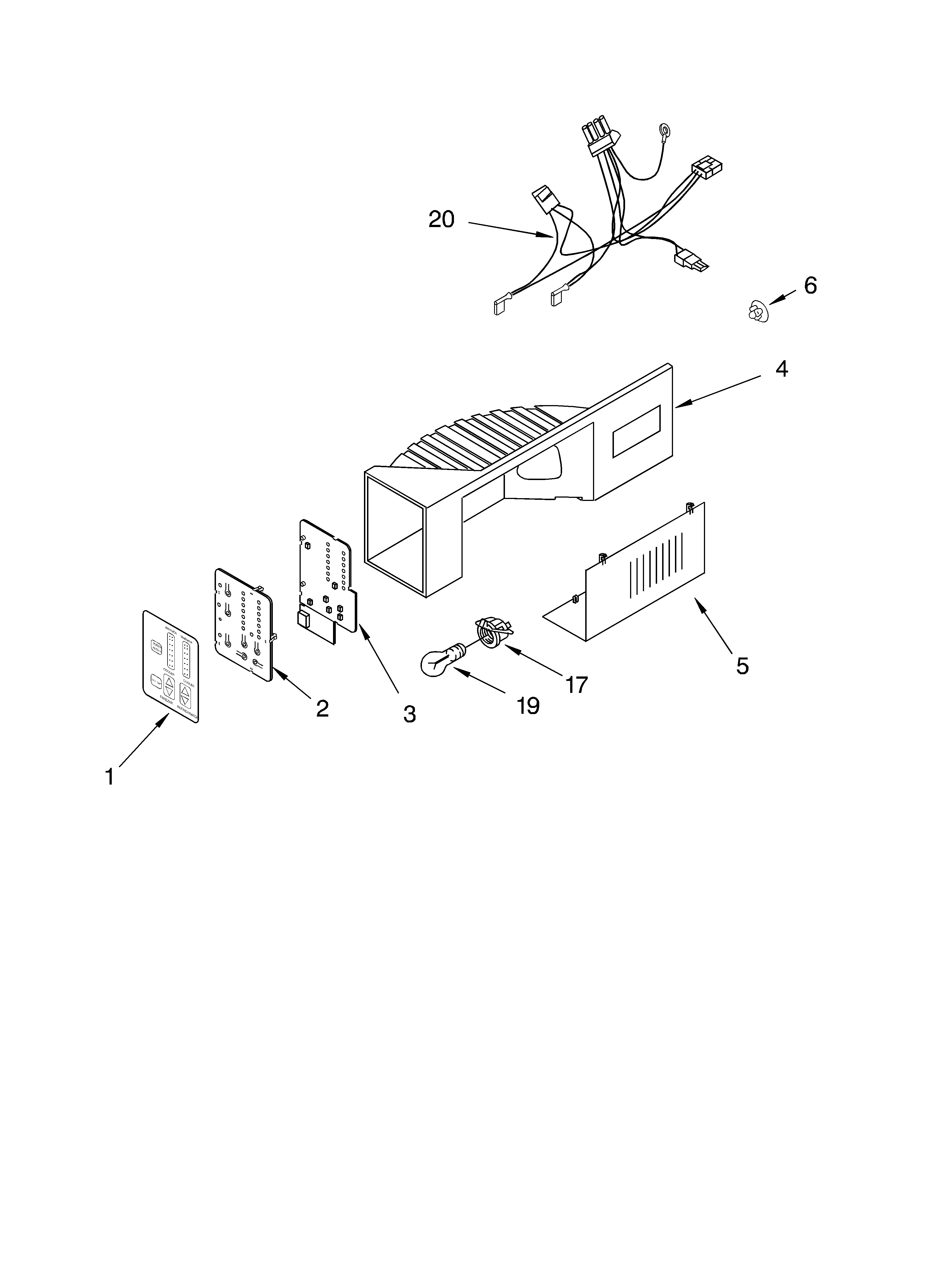 KitchenAid KSCS25FKSS00 control parts diagram