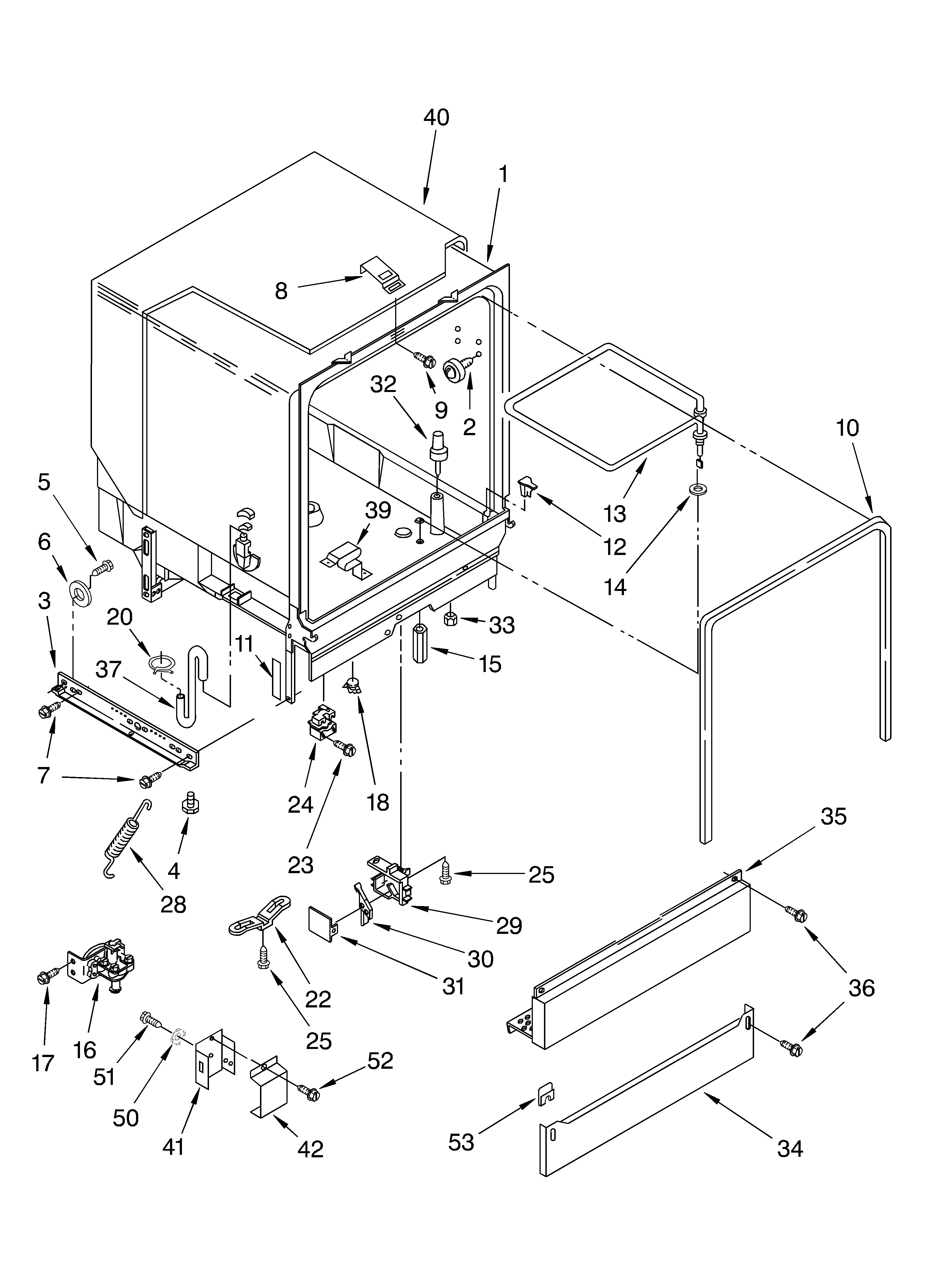 Estate TUD6700KQ0 tub assembly parts diagram