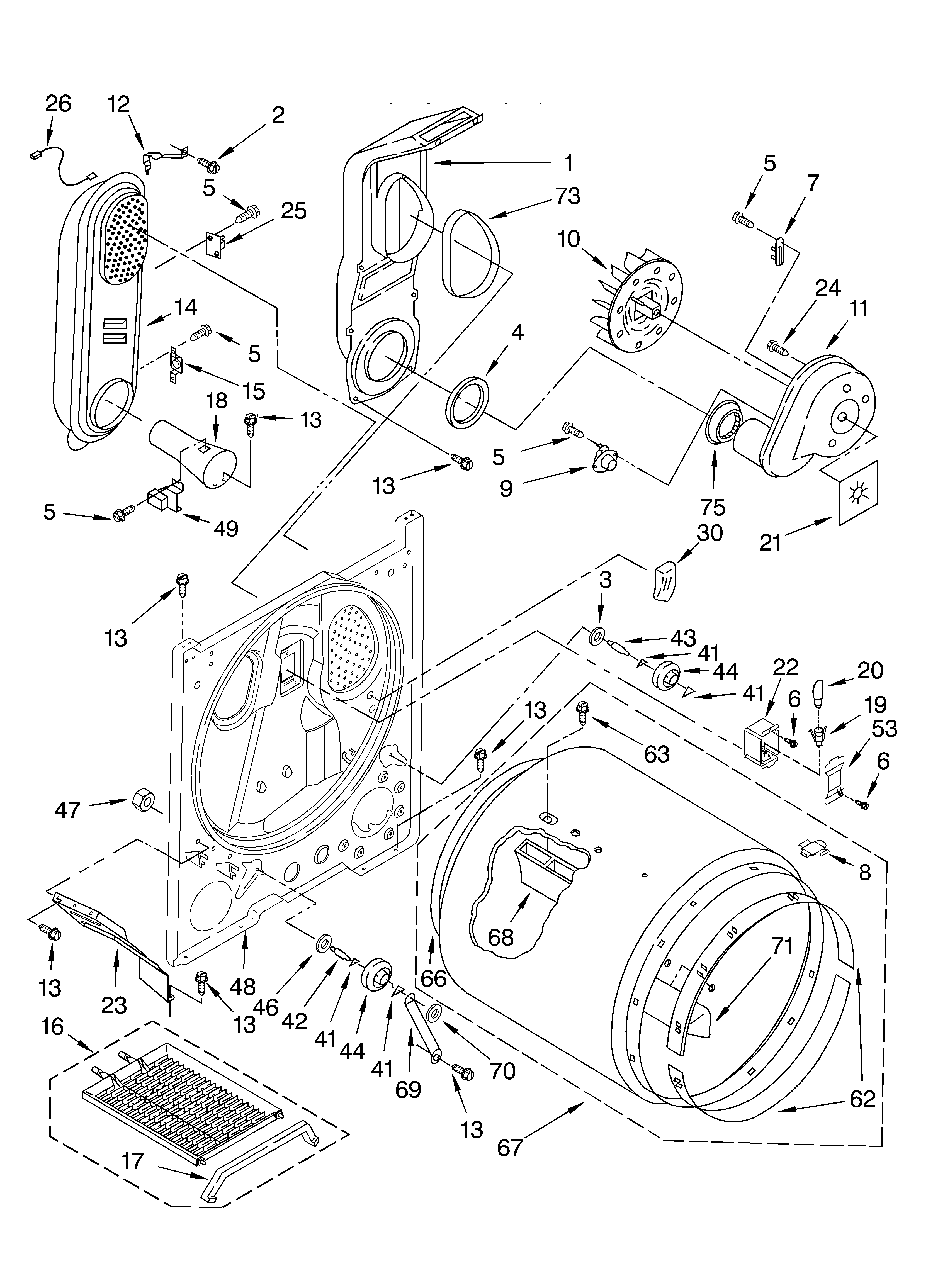 Whirlpool 7MLGQ8857JQ5 bulkhead parts diagram