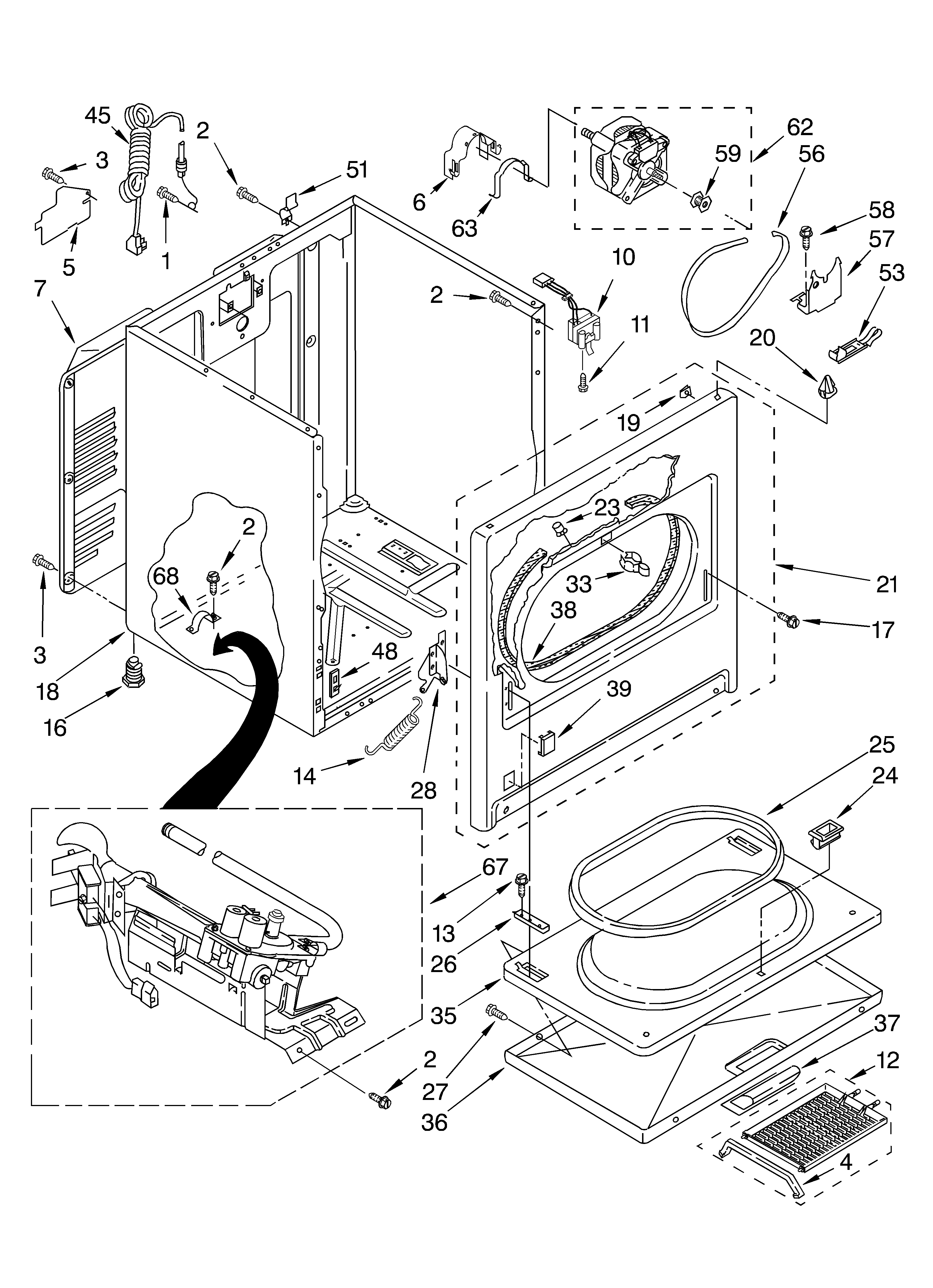 Kirkland 7MSGDS800LQ1 cabinet parts diagram