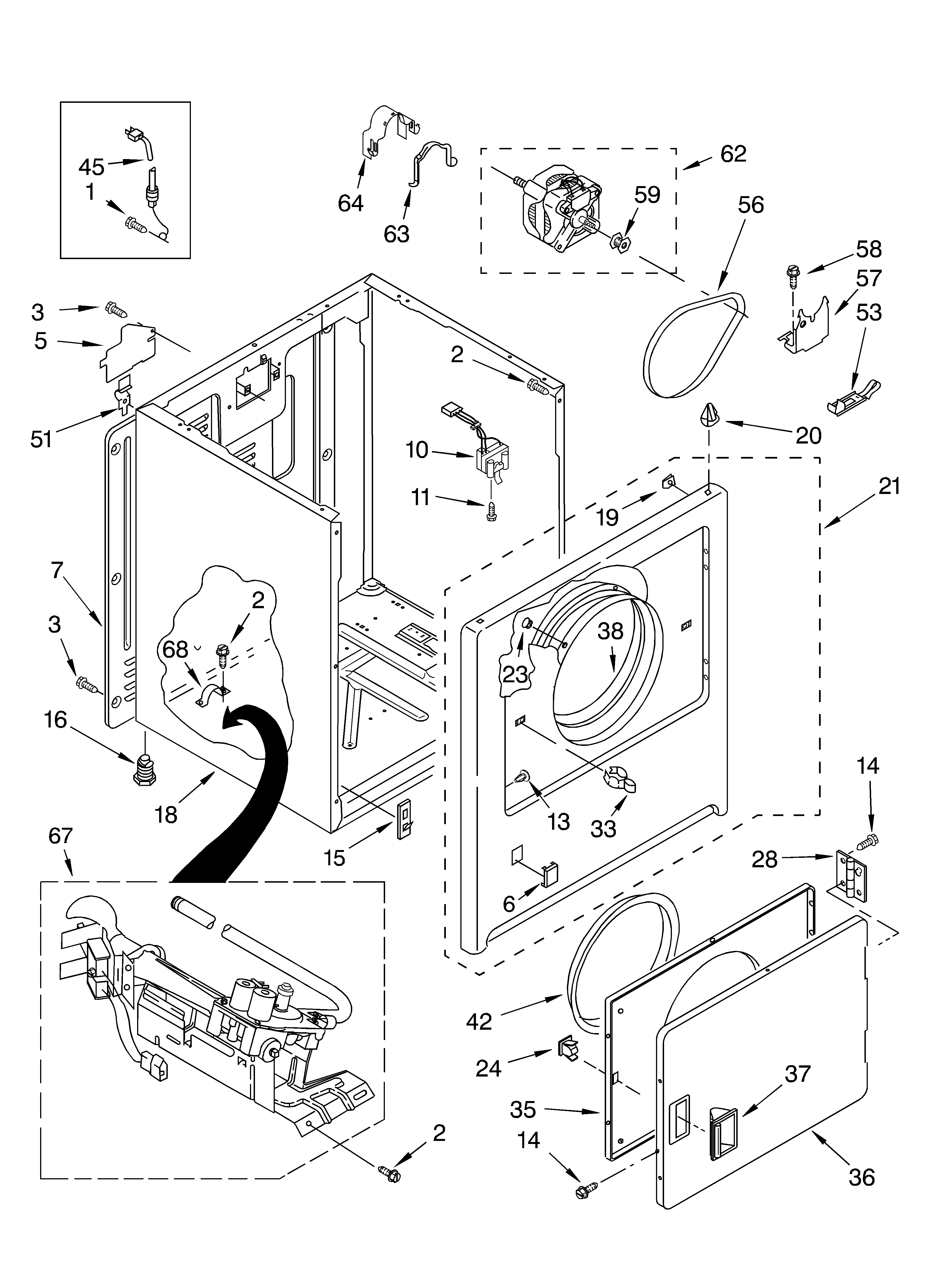 Kirkland 7MSGDX600LQ1 cabinet parts diagram