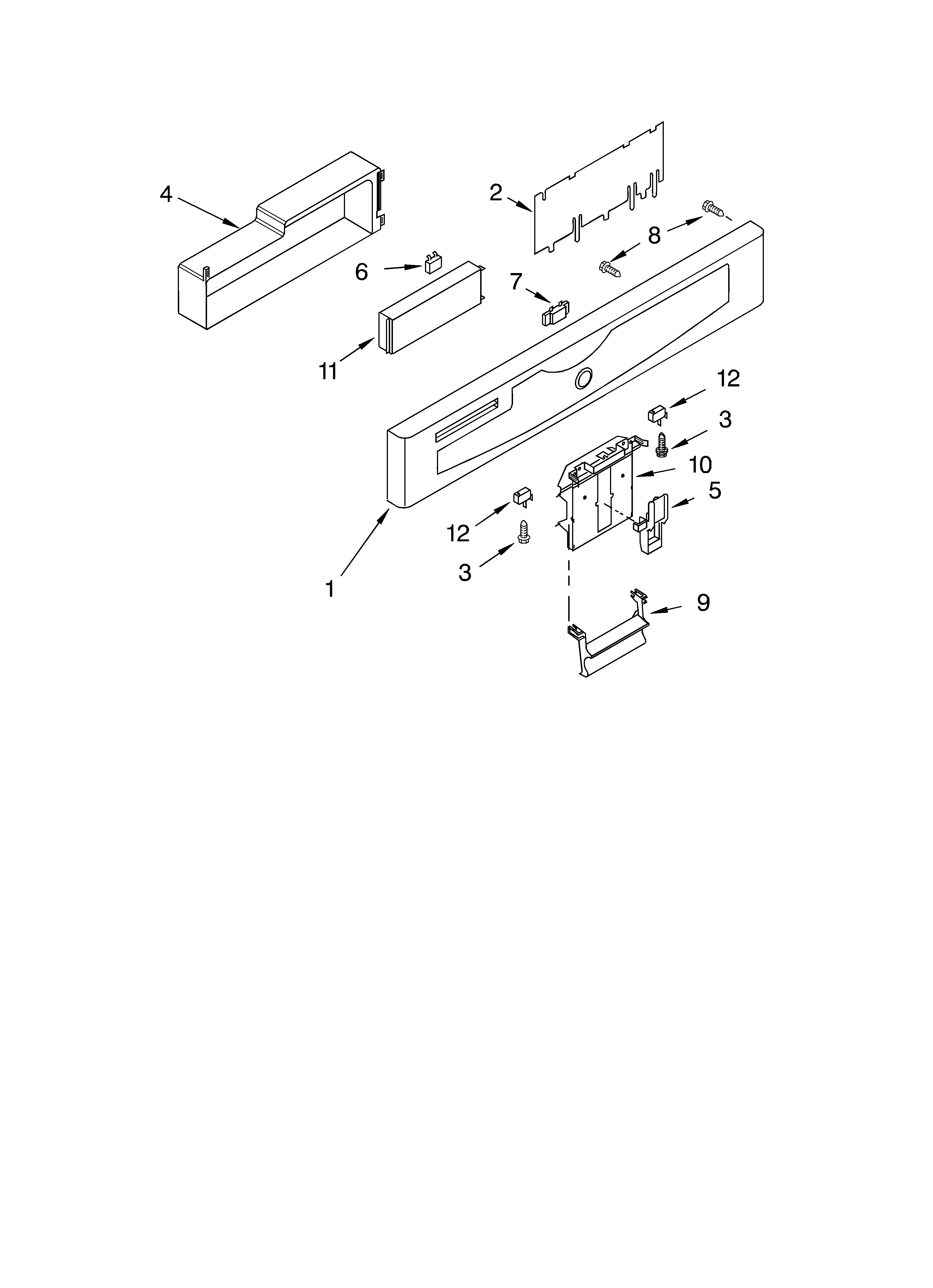 Whirlpool GU1500XTLS2 control panel parts diagram
