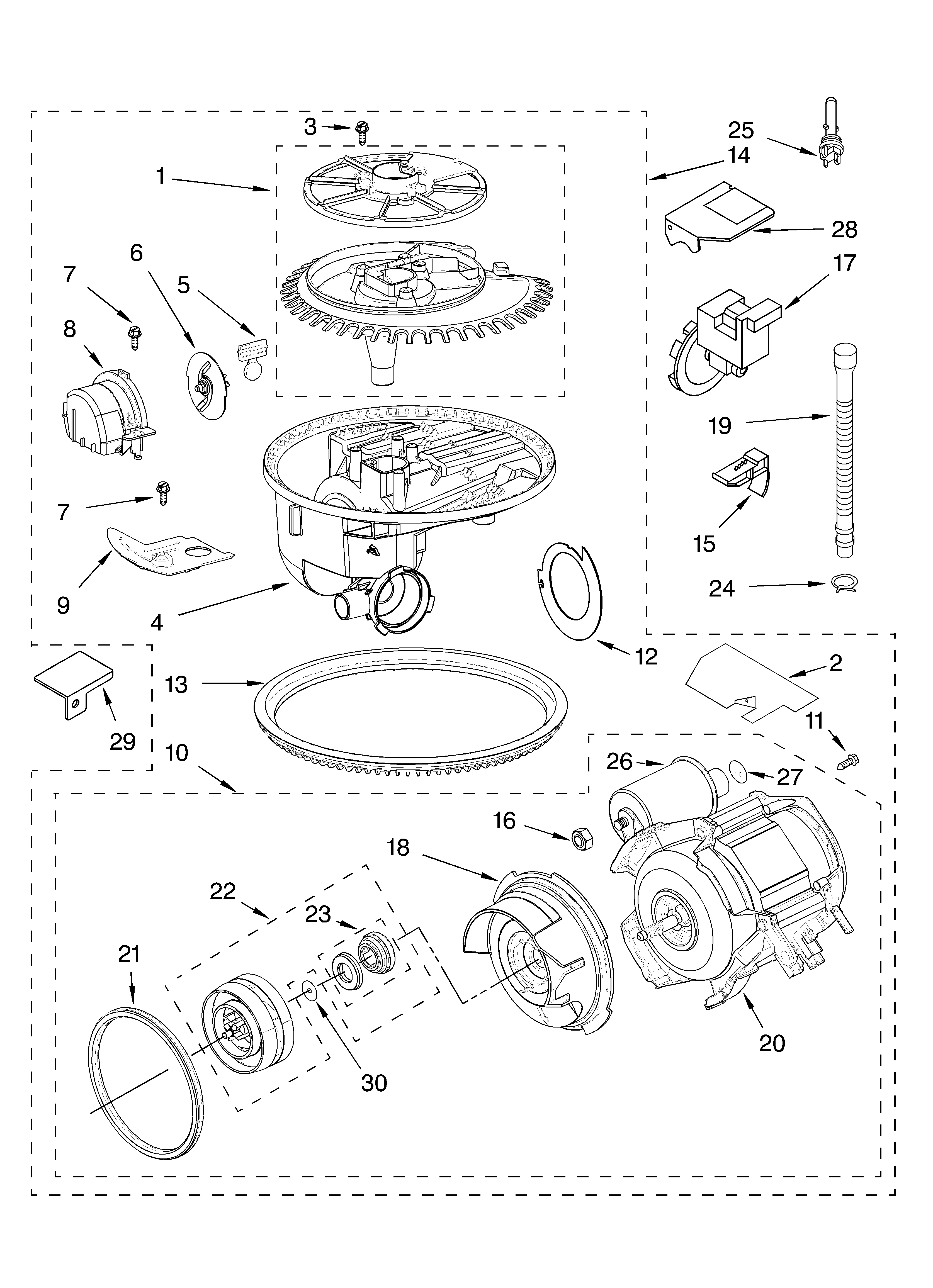 Whirlpool GU1500XTLS2 pump and motor parts diagram