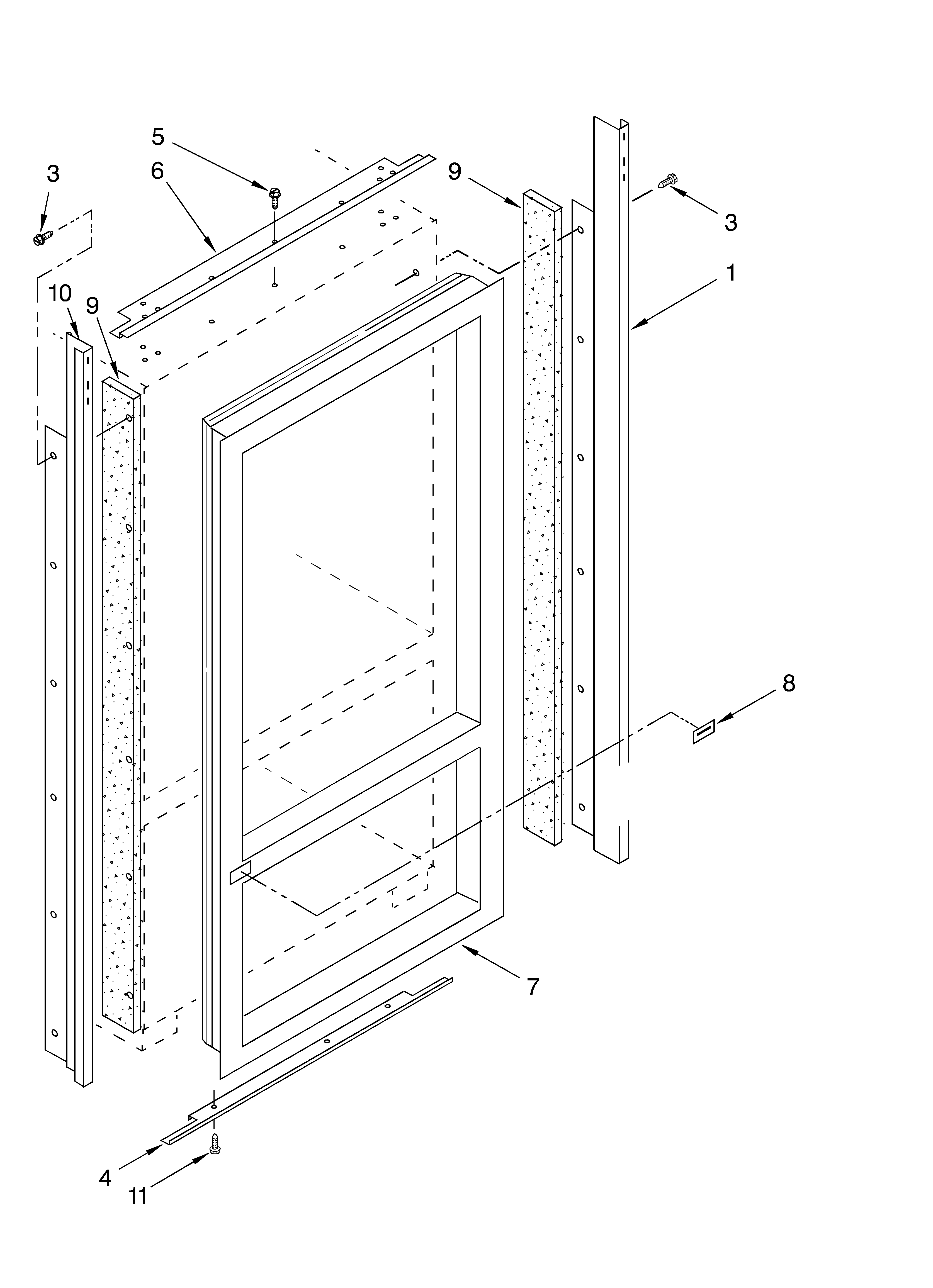 KitchenAid KBLC36FKS02 cabinet and breaker trim parts diagram